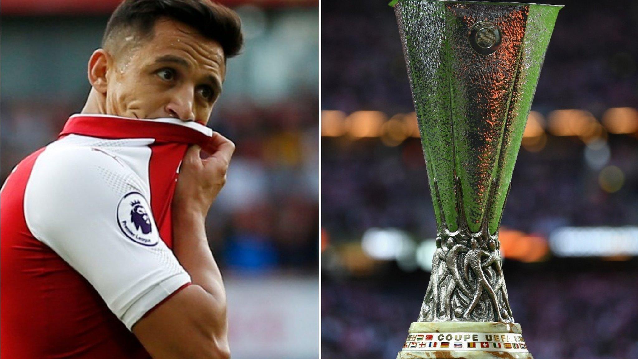 Alexis Sanchez and the Europa League trophy