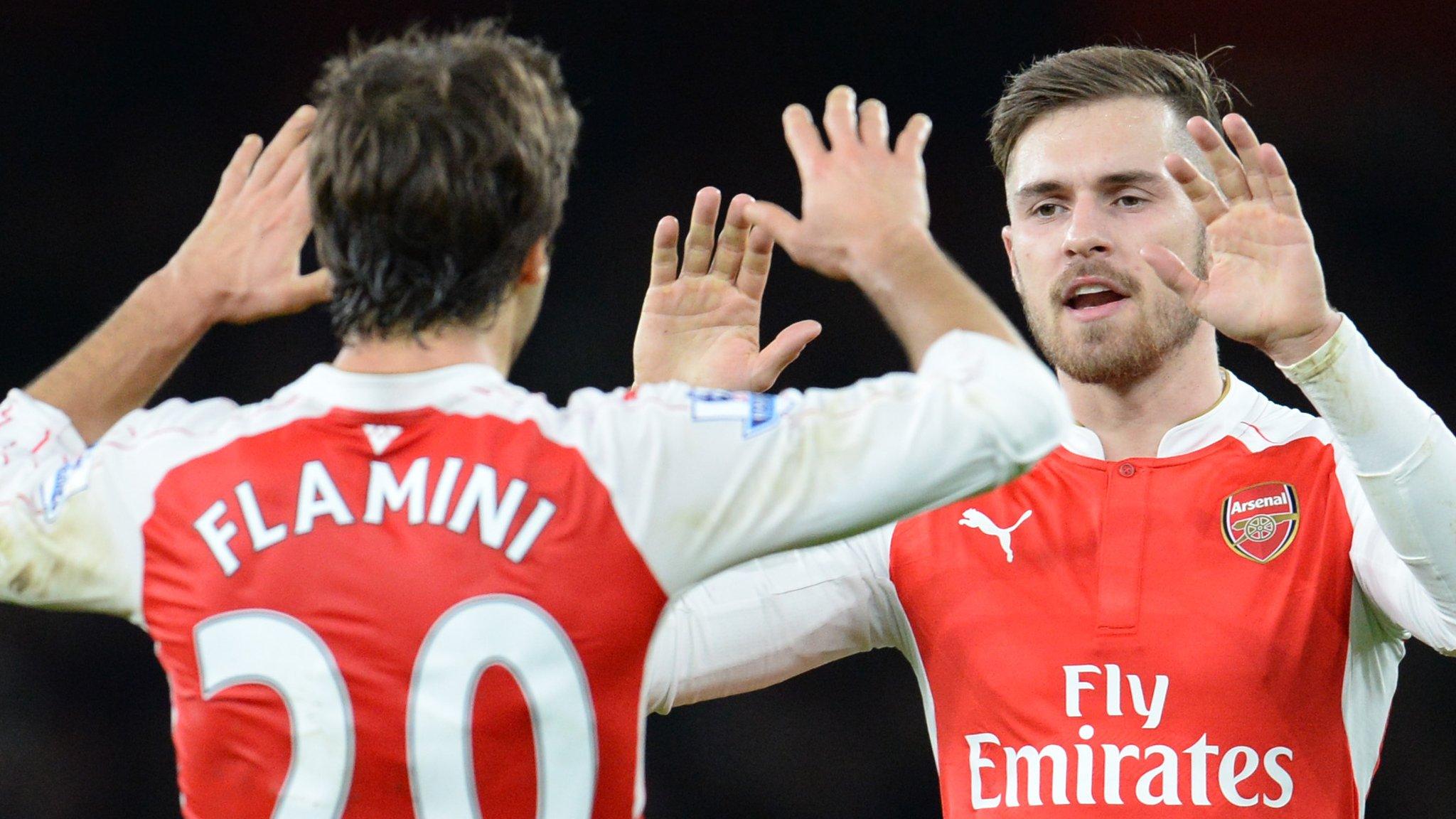 Mathieu Flamini and Aaron Ramsey