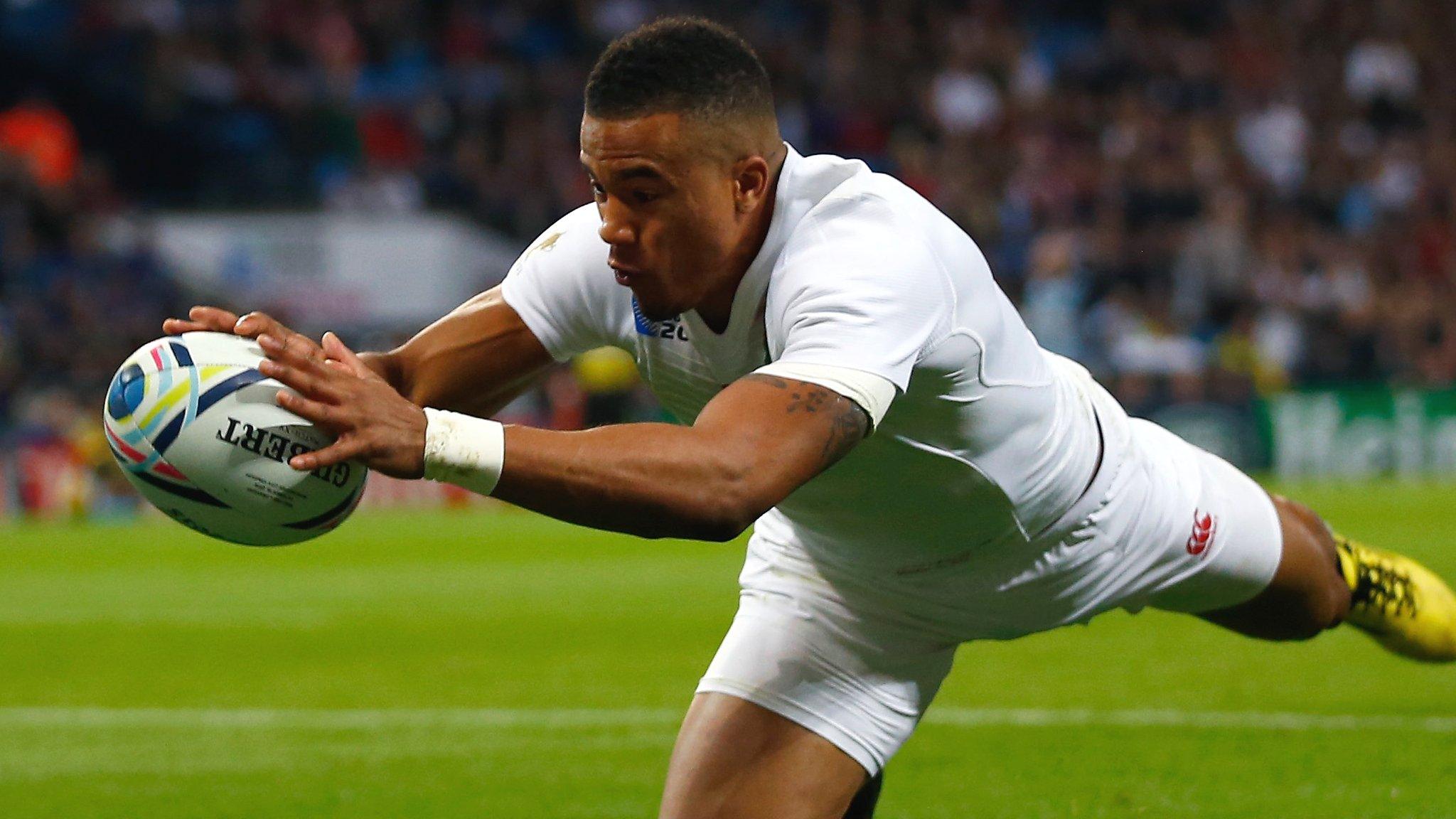 Wing Anthony Watson scores England's first try