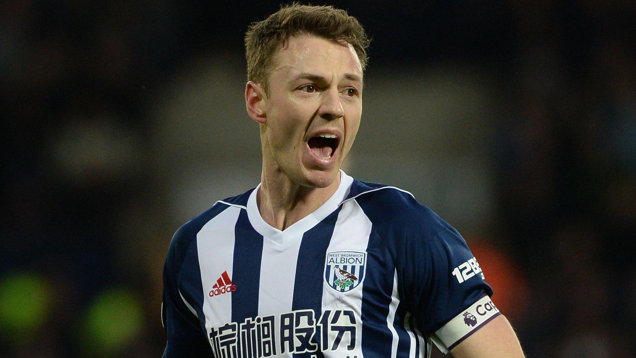 Jonny Evans in action for West Bromwich Albion