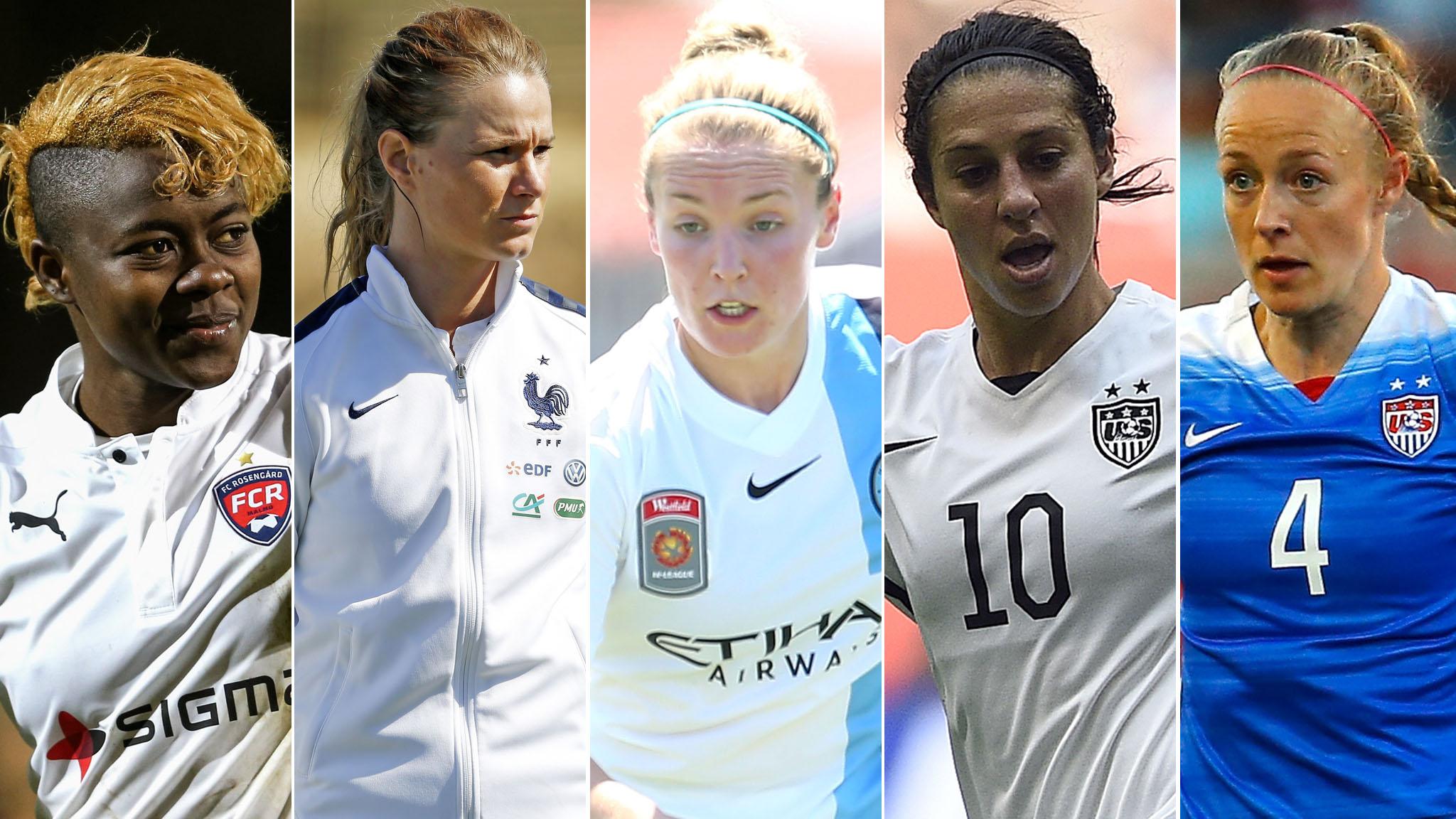 Gaelle Enganamouit, Amandine Henry, Kim Little, Carli Lloyd, Becky Sauerbrunn