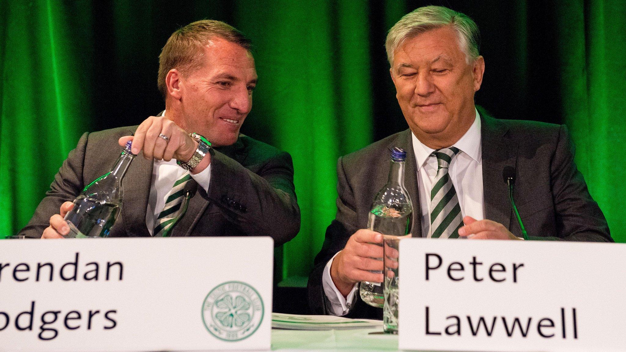 Celtic manager Brendan Rodgers and chief executive Peter Lawwell