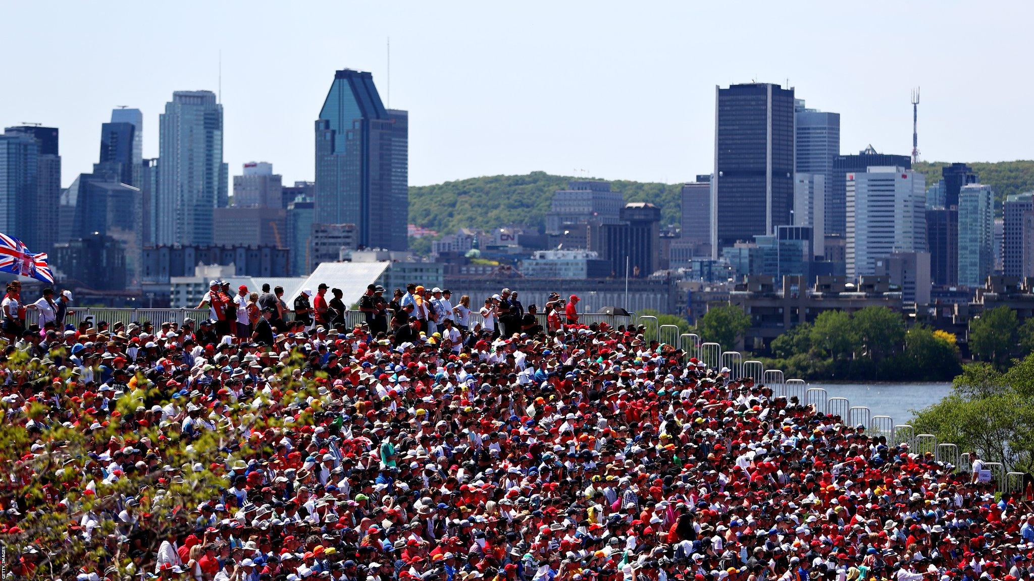 Fans in the grandstand