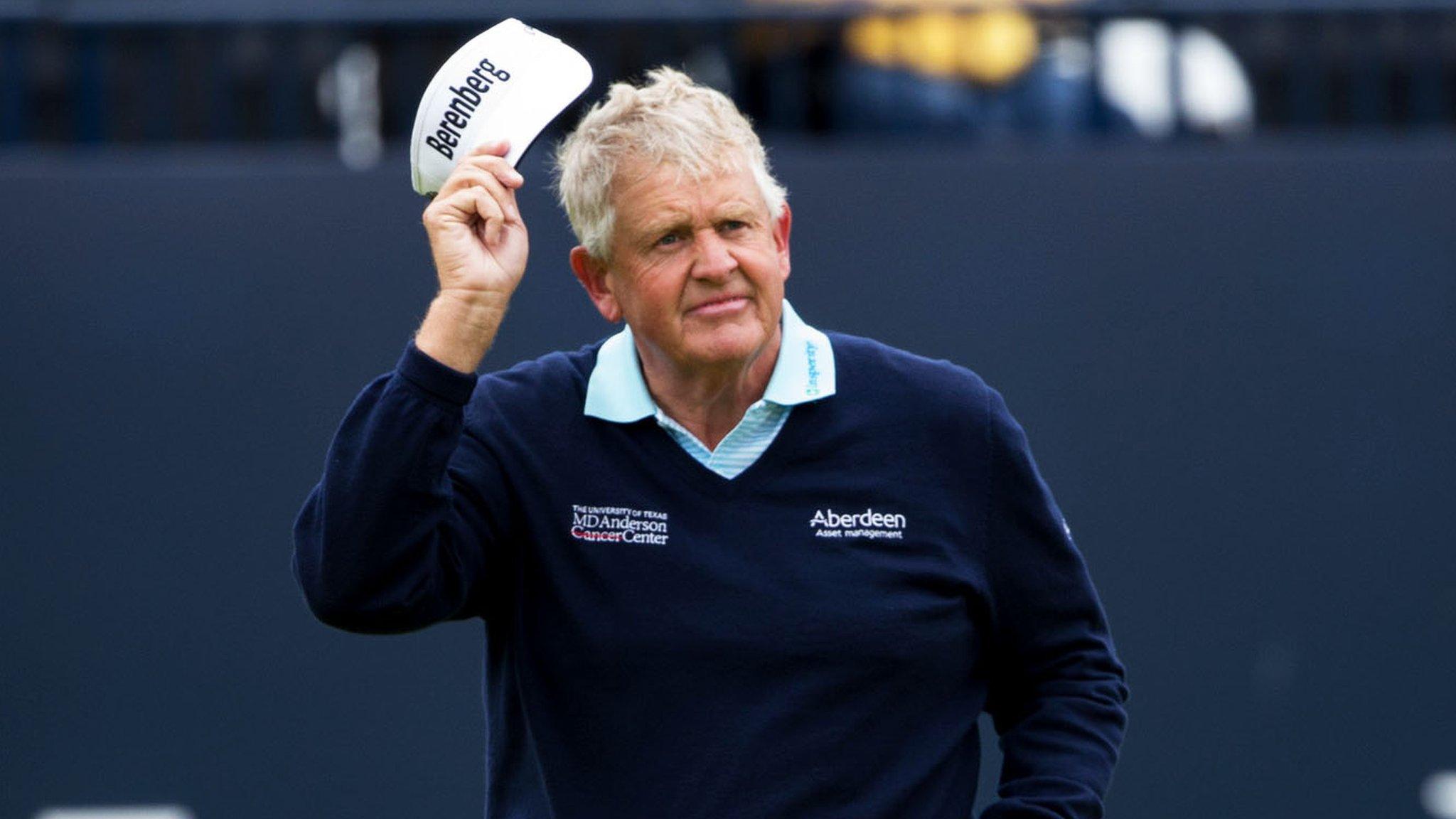 Colin Montgomerie completes his final round at Troon