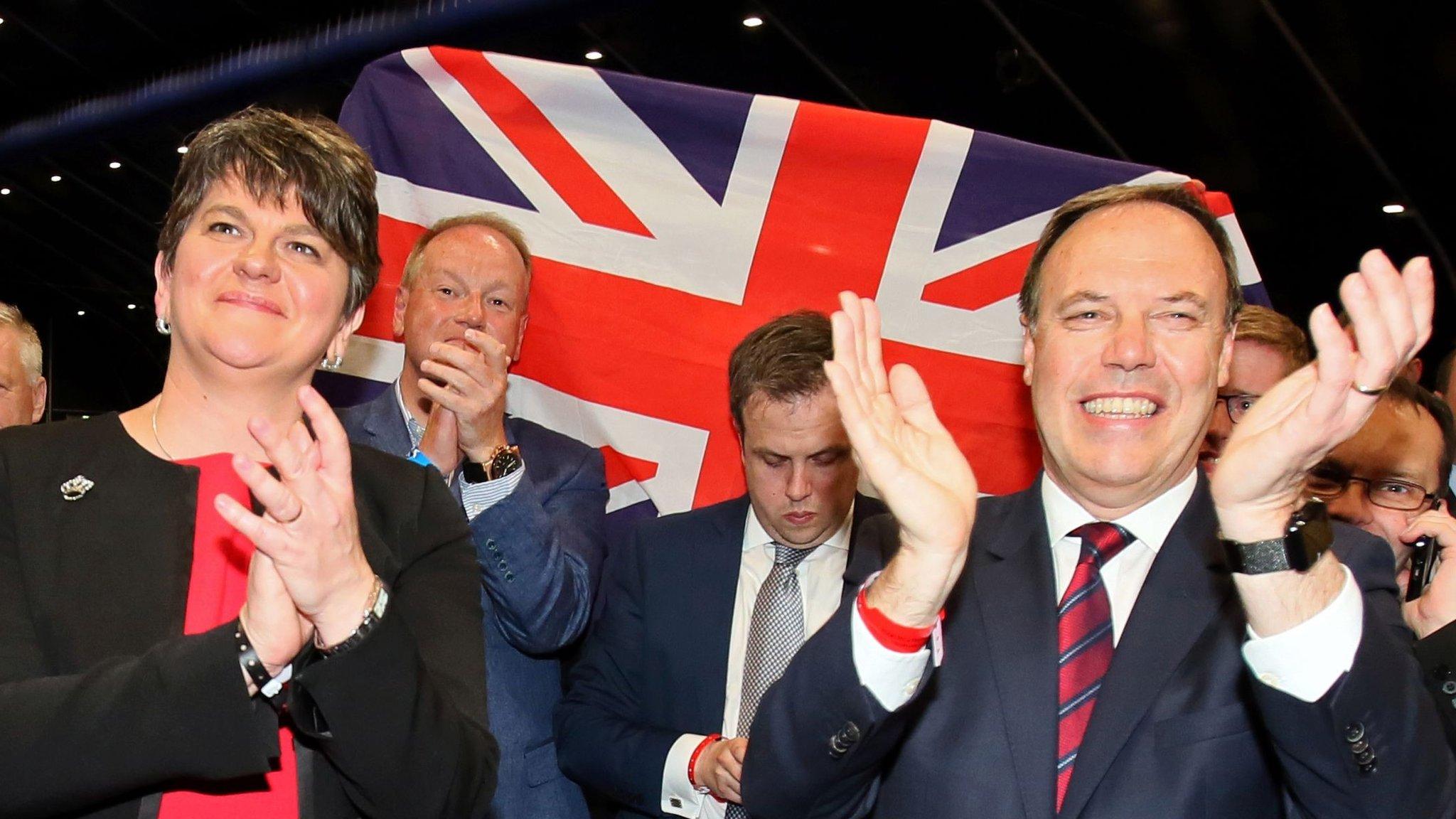 DUP leader Arlene Foster and DUP deputy leader Nigel Dodds