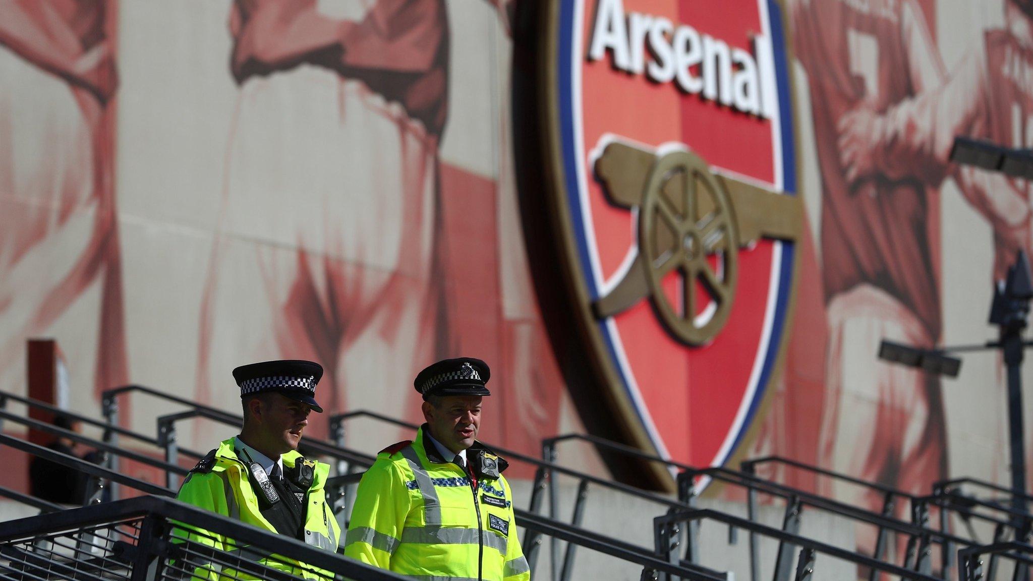 Police outside Emirates Stadium before a game