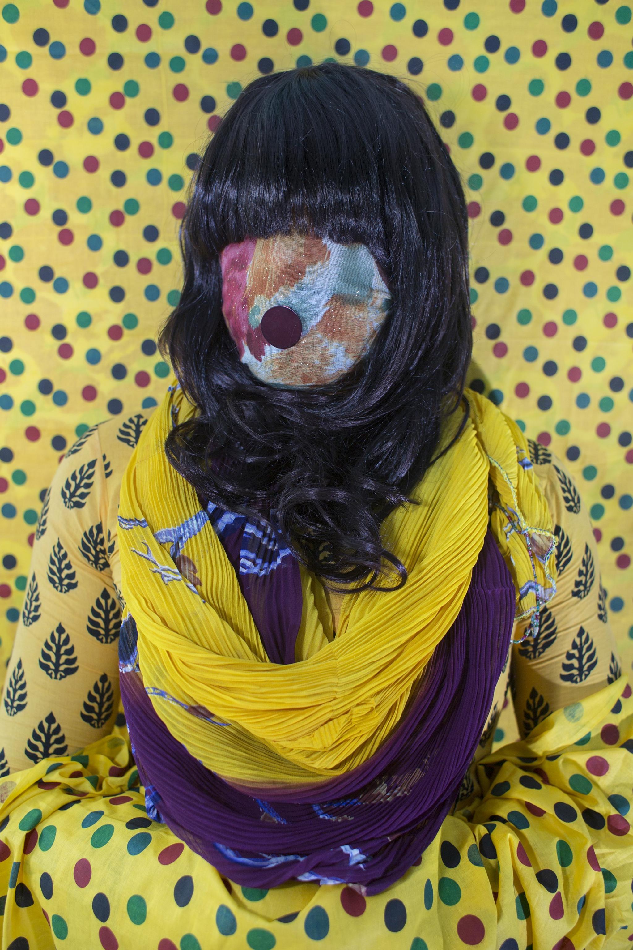 Bangladeshi woman with face covered by fabric