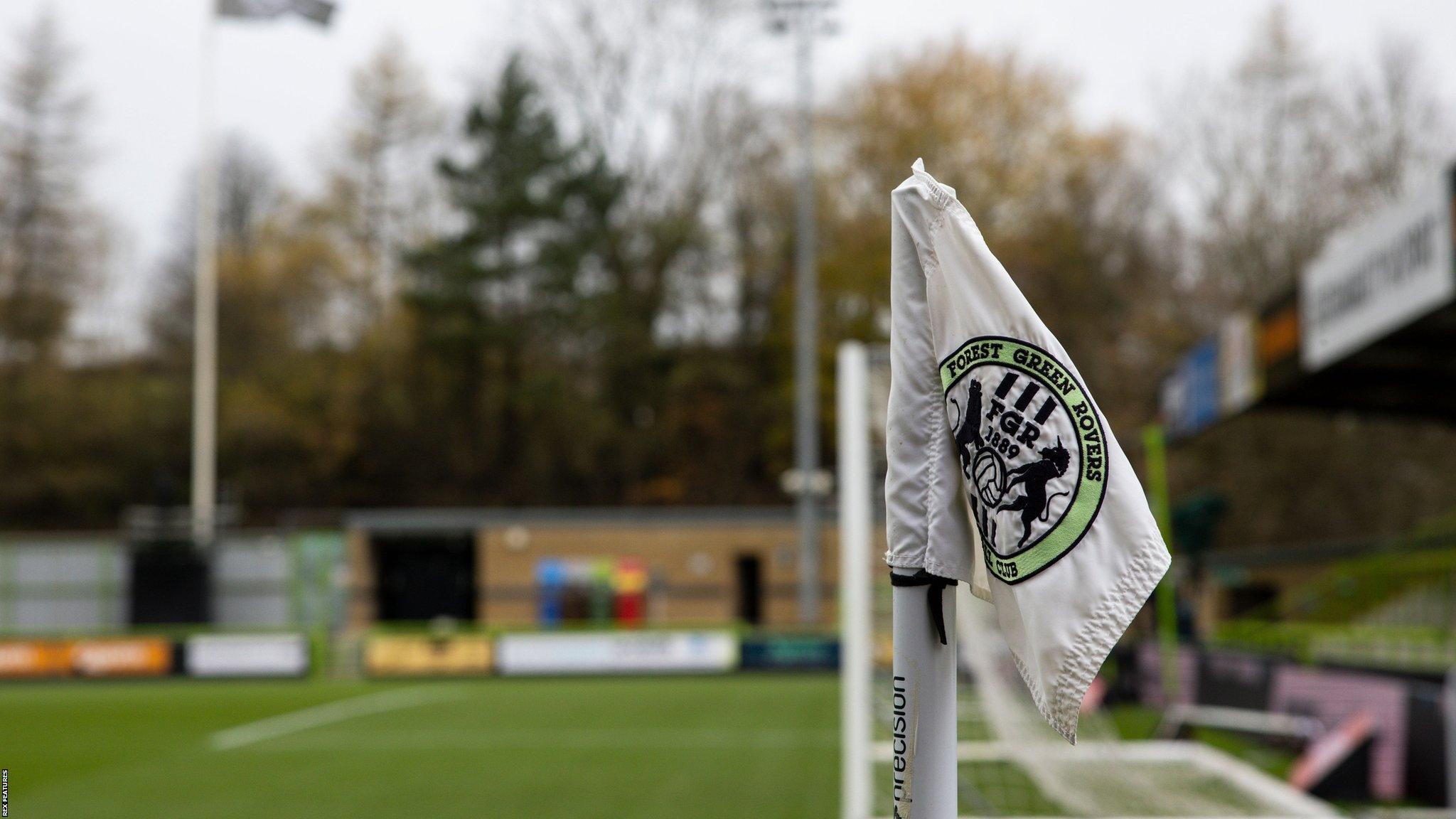 A corner flag at Forest Green's Bolt New Lawn ground