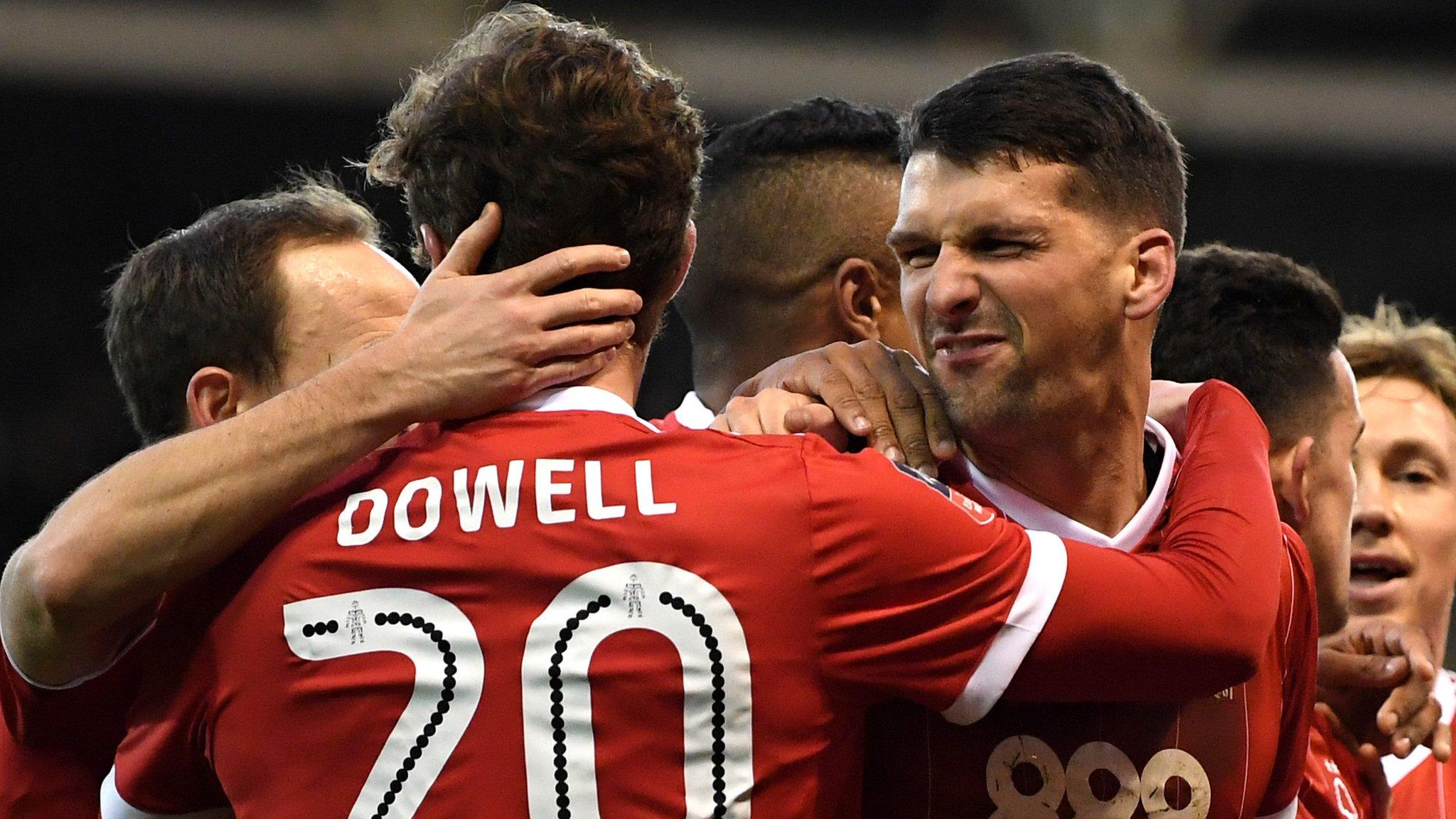 Eric Lichaj celebrates for Nottingham Forest