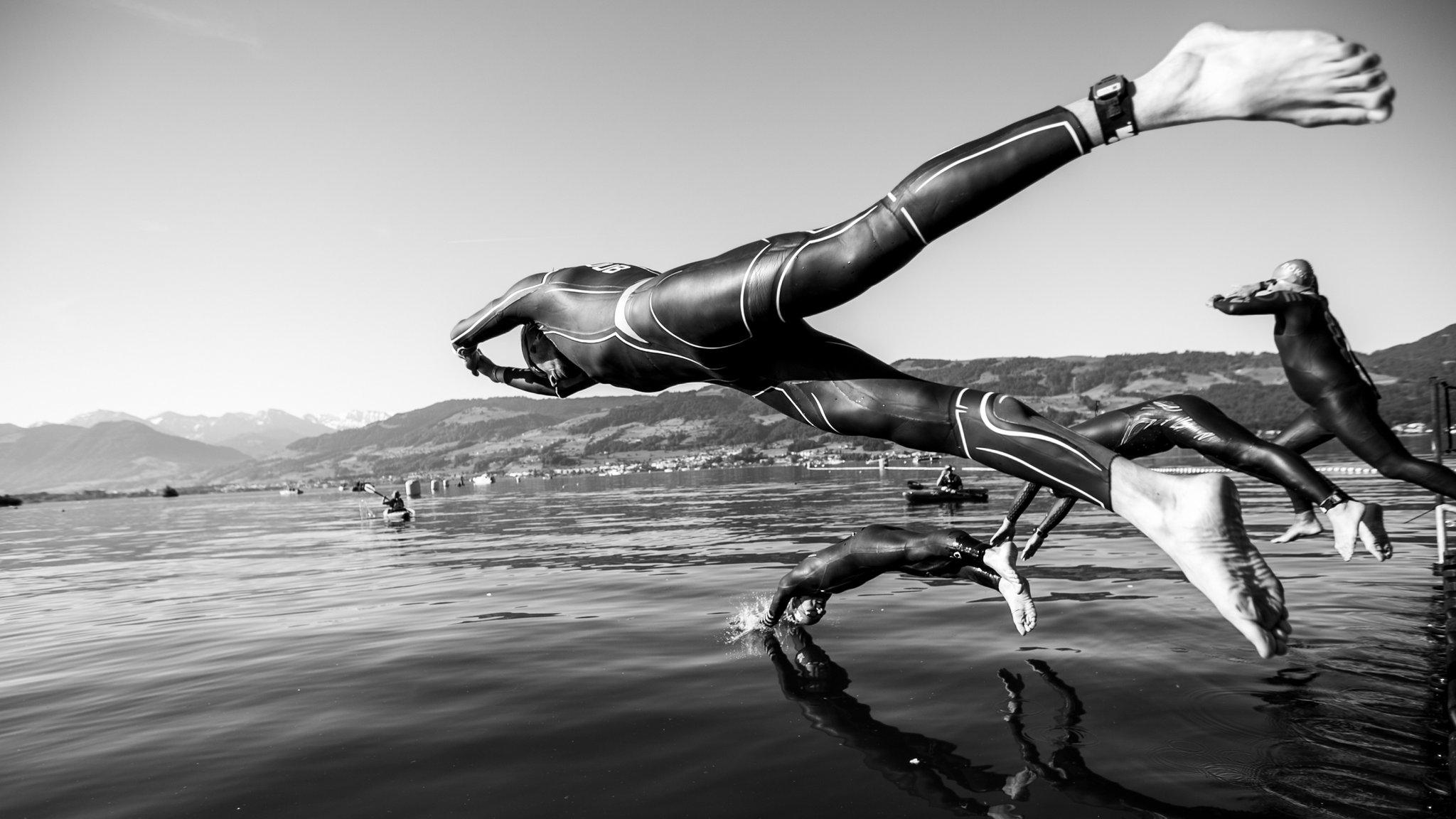 Rapperswil, Switzerland - 2 June: An athlete competes in the swim leg of the IRONMAN 70.3. (Photo by Jan Hetfleisch/Getty Images)