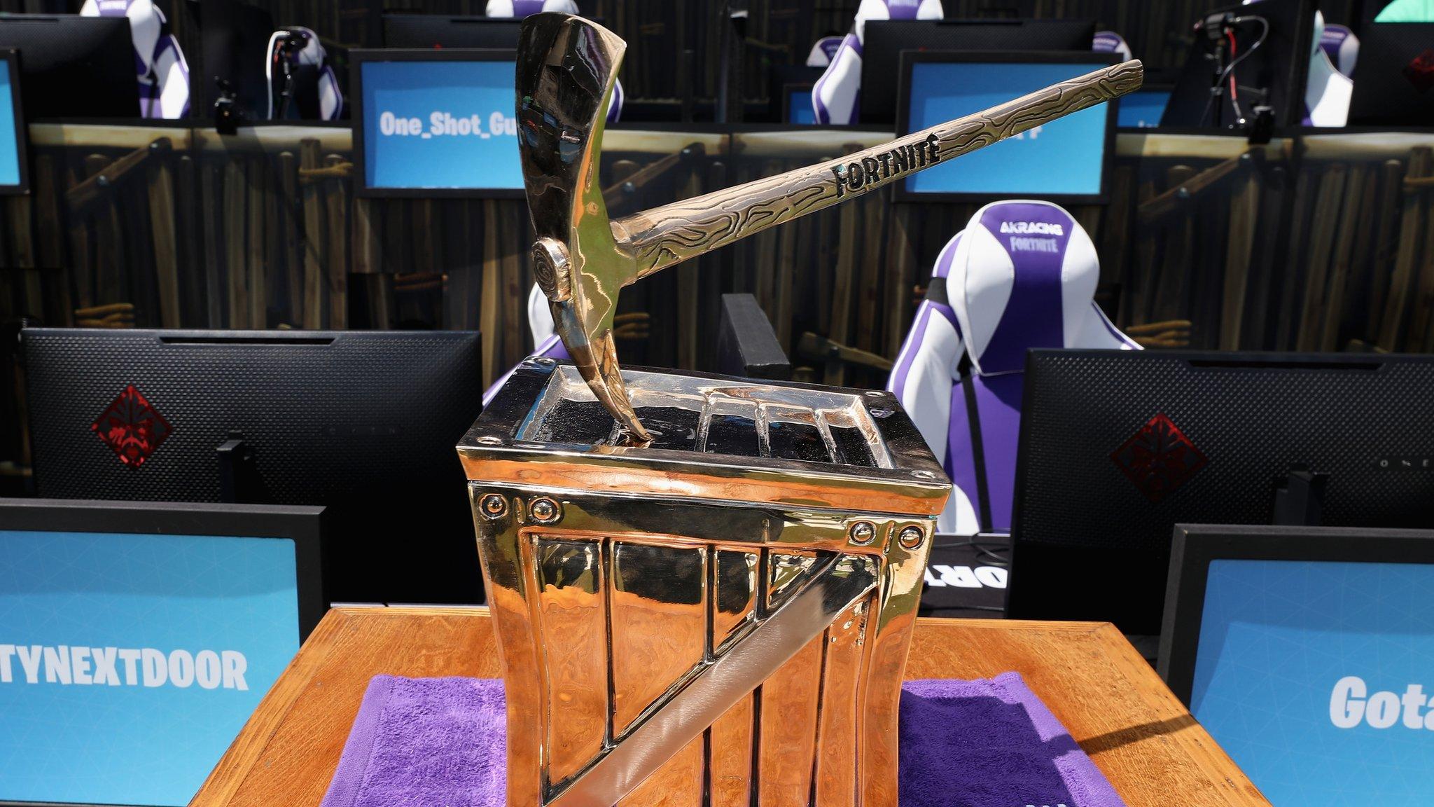 The golden pickaxe trophy