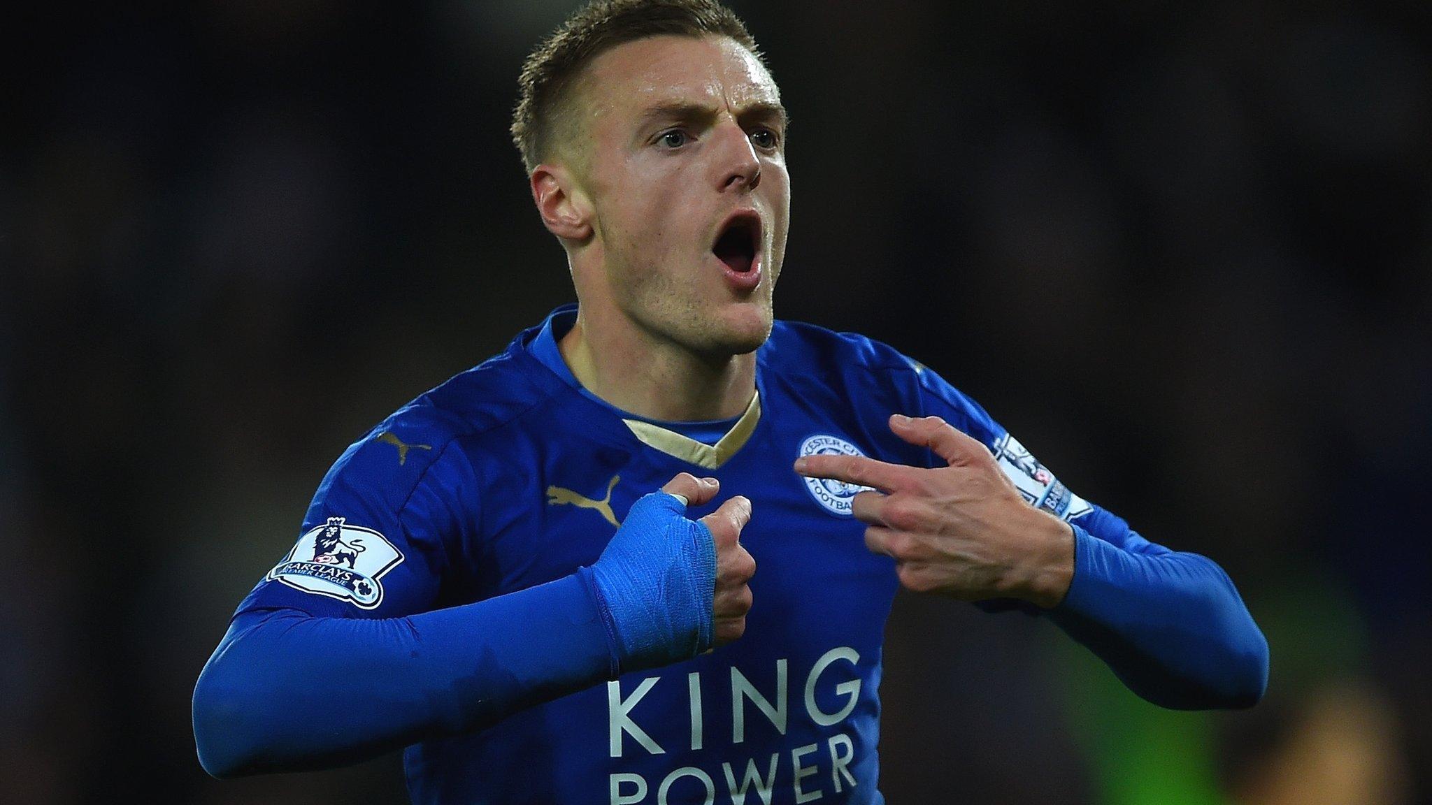 Jamie Vardy celebrates