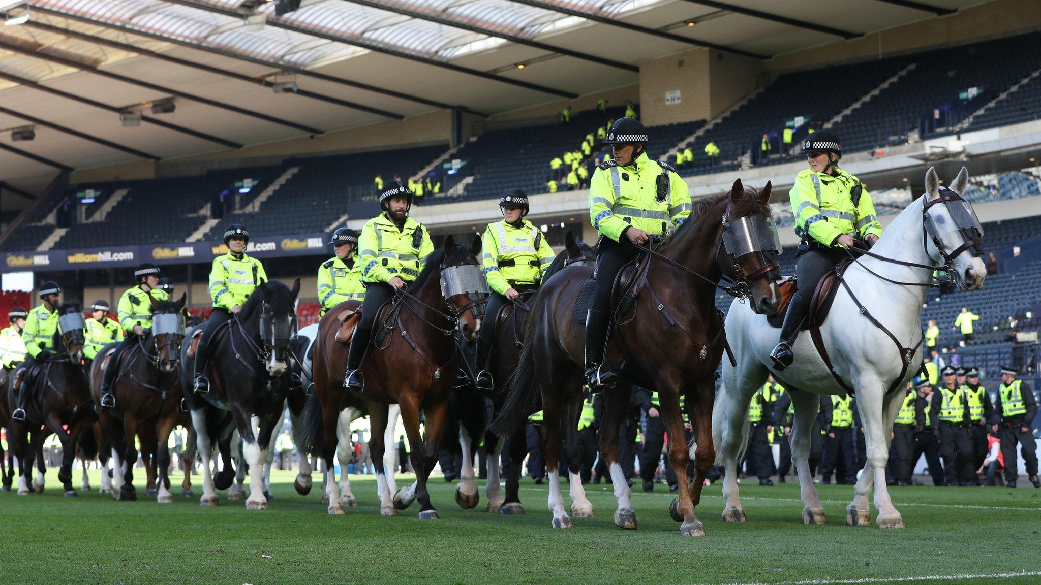 Police horses at Hampden Park