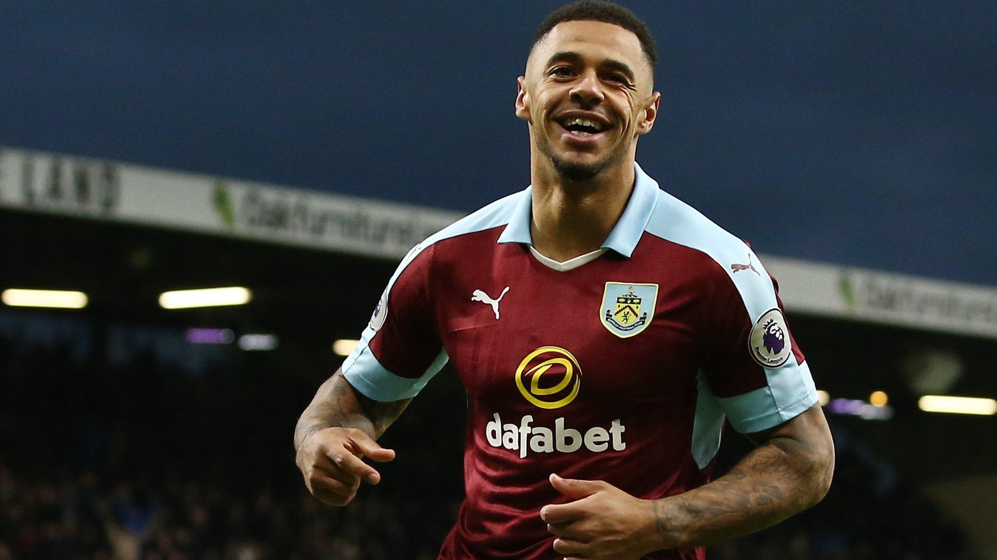 Andre Gray of Burnley celebrates