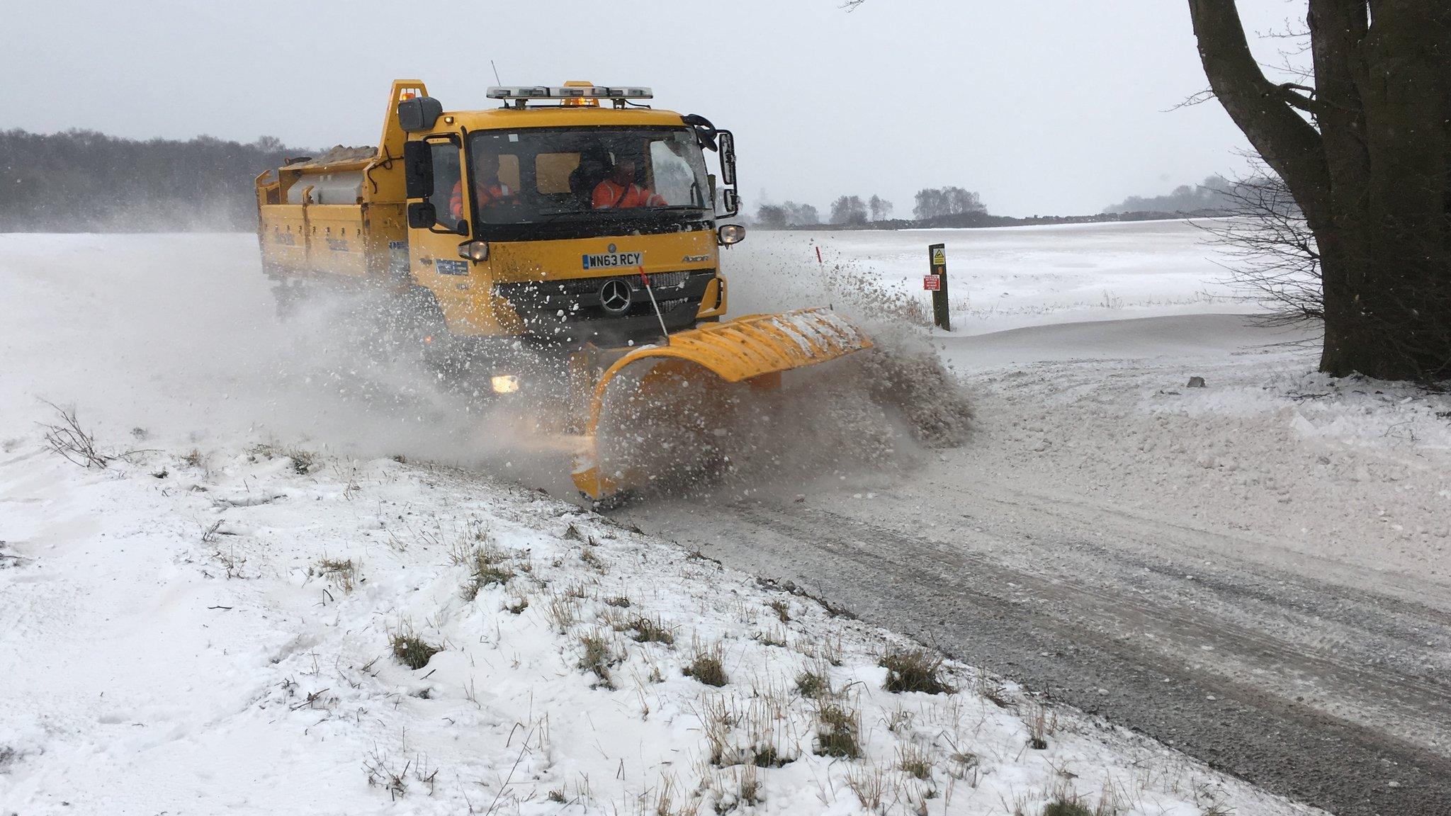 Snowplough near Ipswich