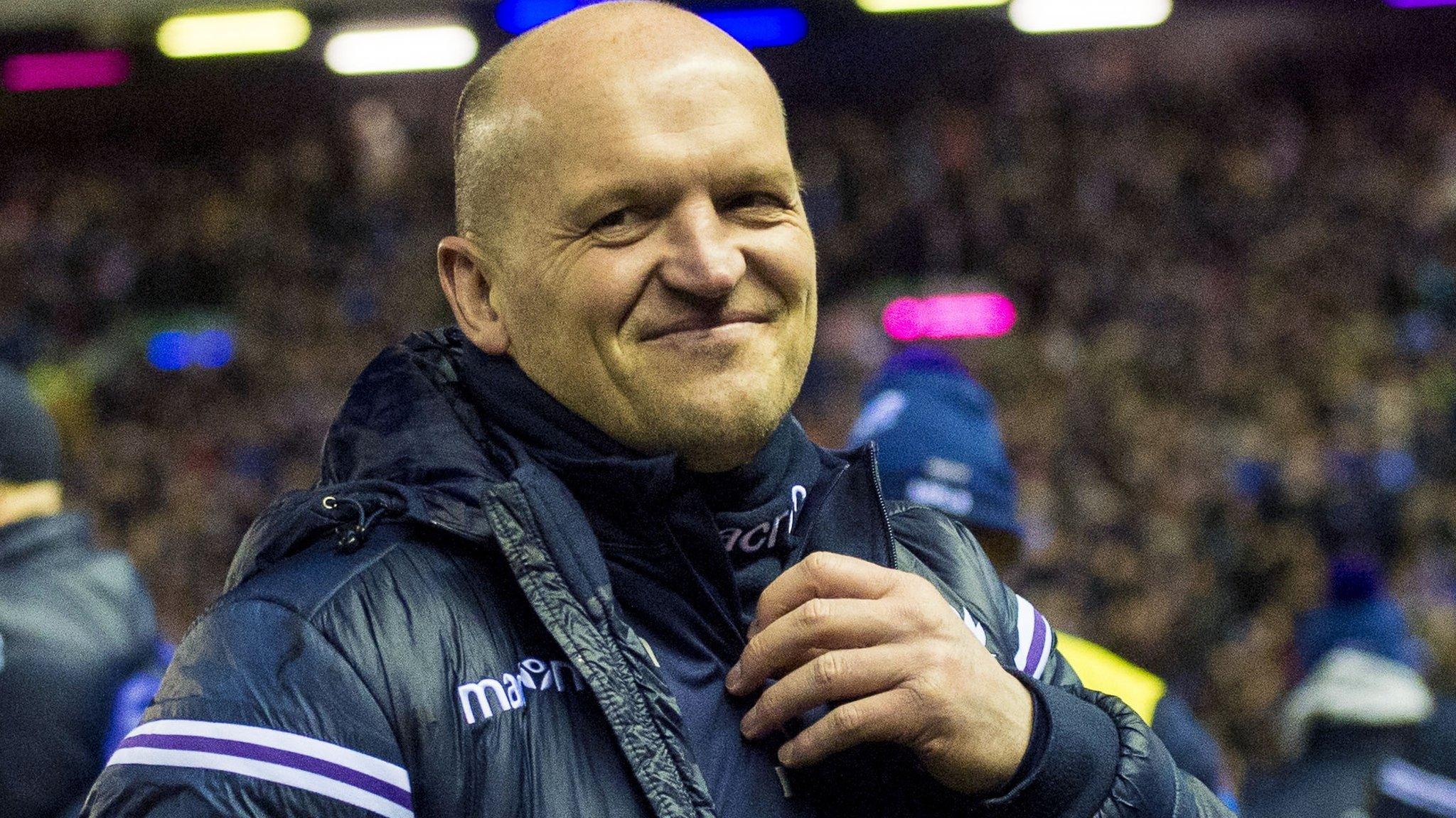 Scotland coach Gregor Townsend smiles after their win over England