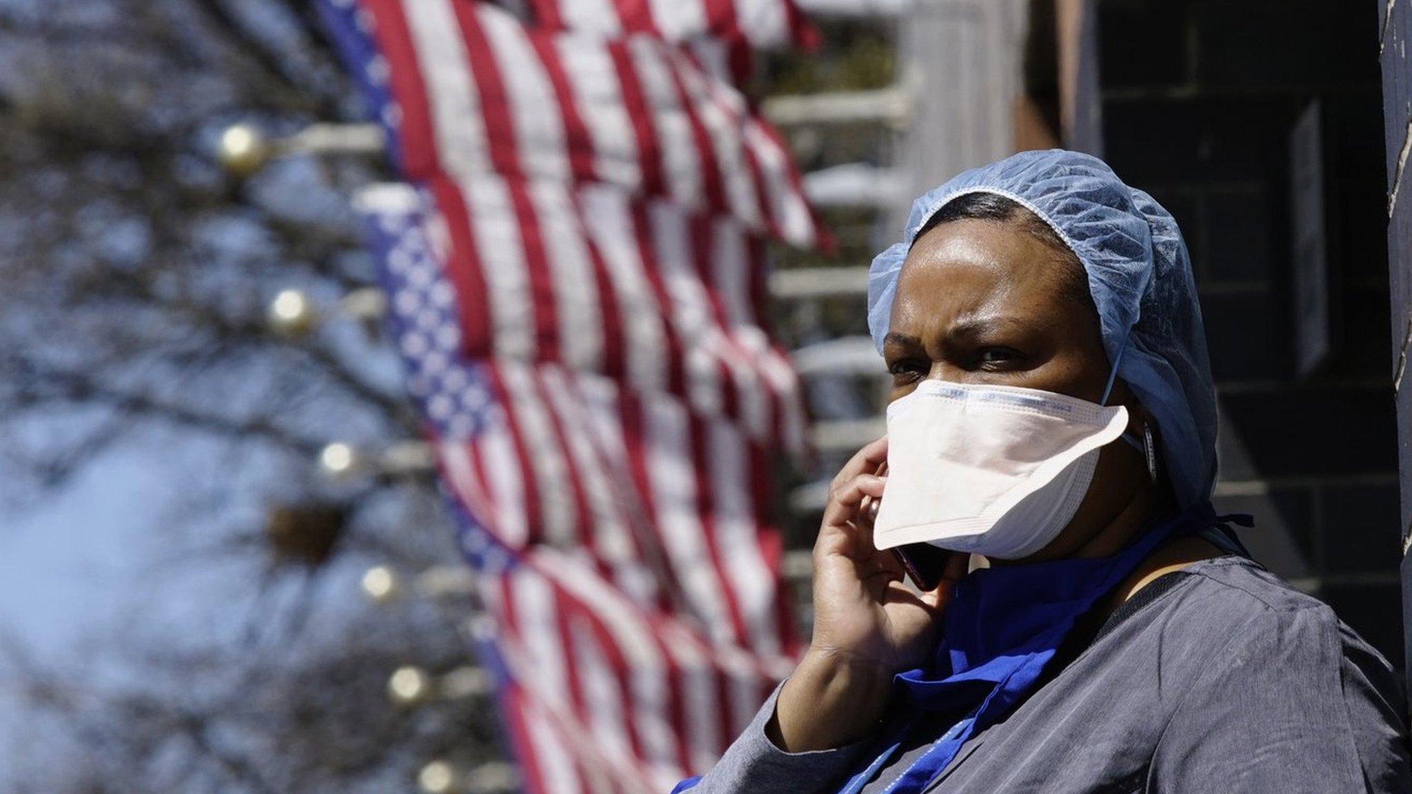 A woman outside a hospital