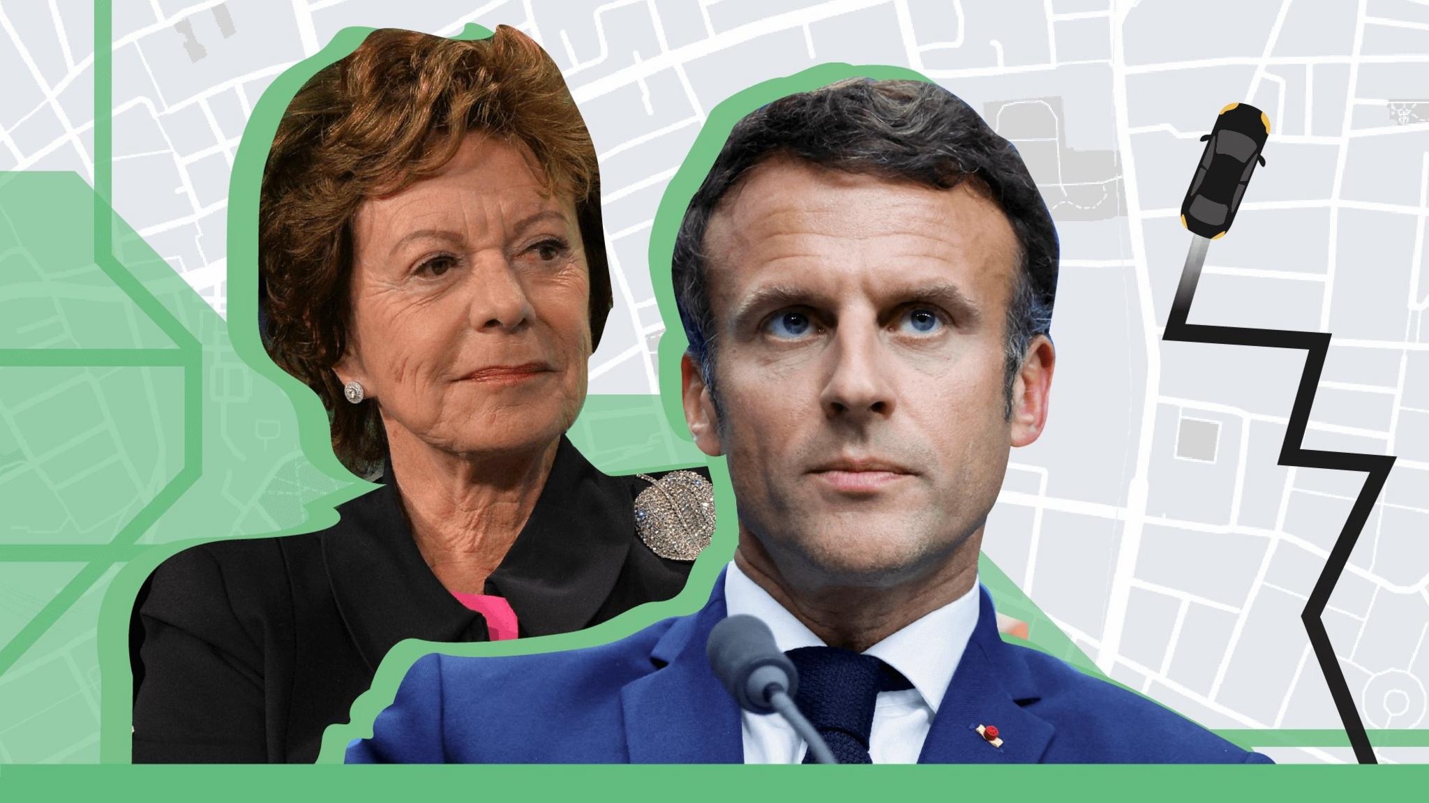 Neelie Kroes and Emmanuel Macron