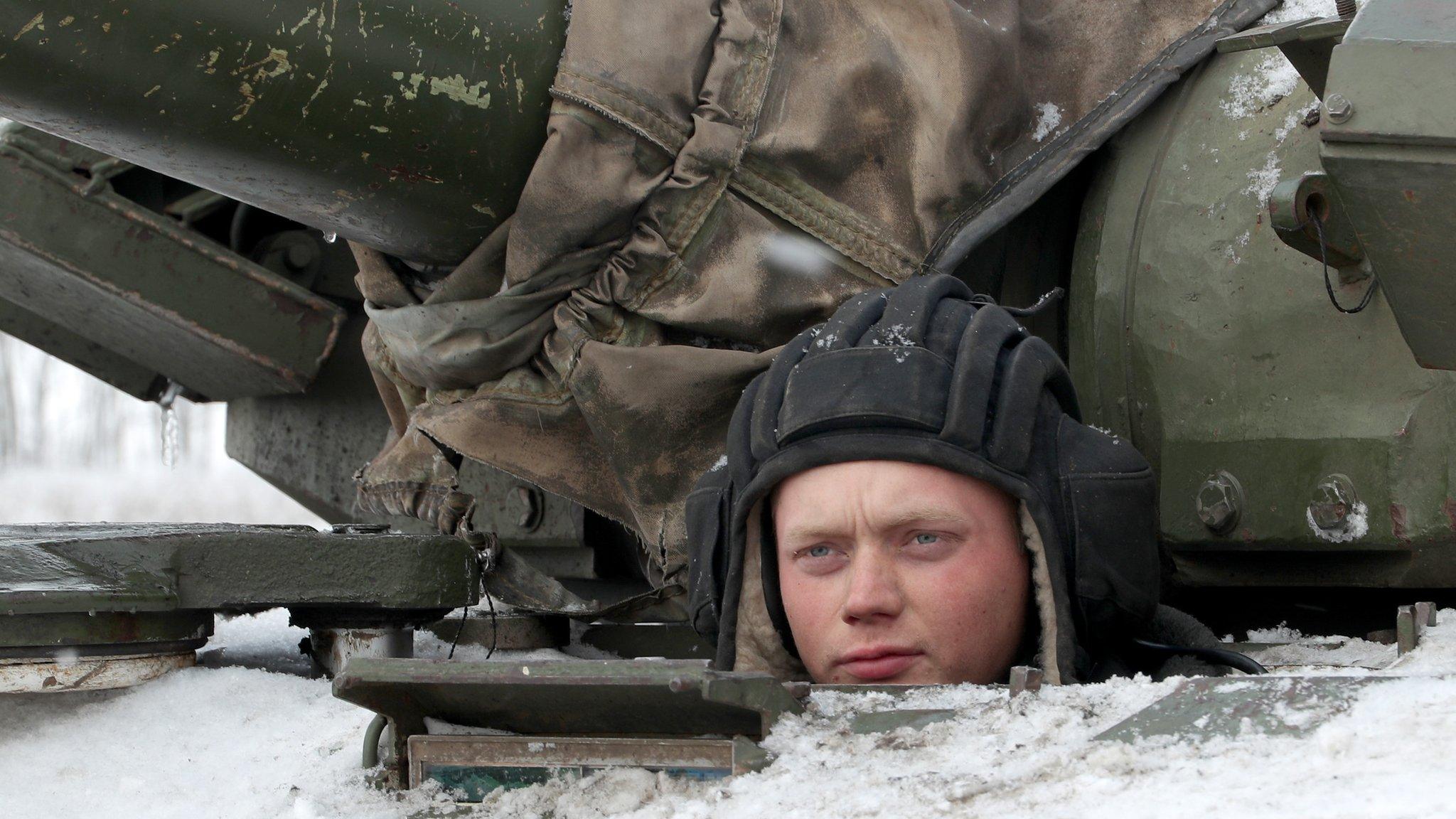 A serviceman of the Russian Southern Military District's 150th Rifle Division takes part in a military exercise at Kadamovsky Range.