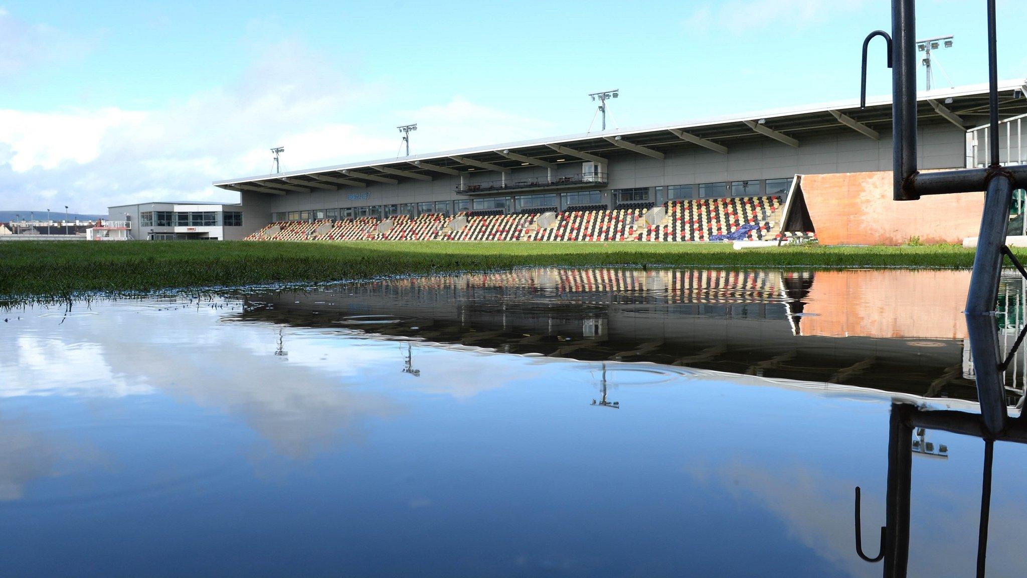 Flooding at Rodney Parade