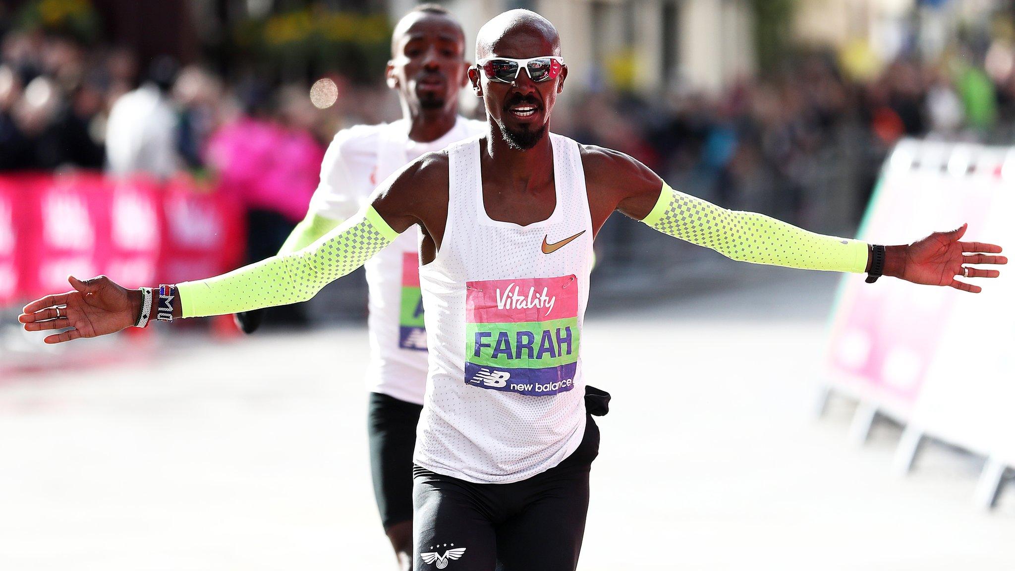 Mo Farah running in the 2019 Big Half