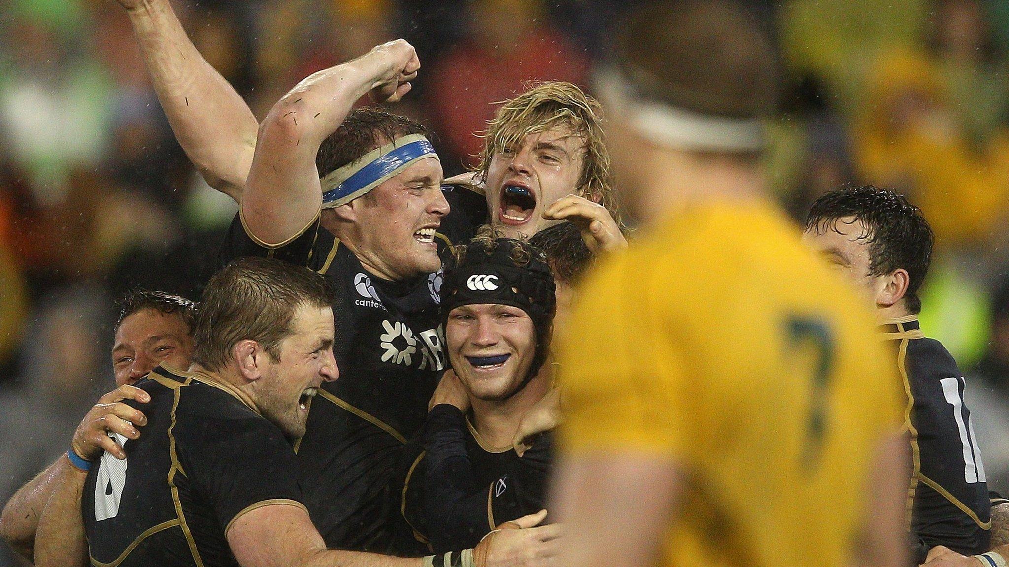 Scotland celebrate beating Australia in 2012