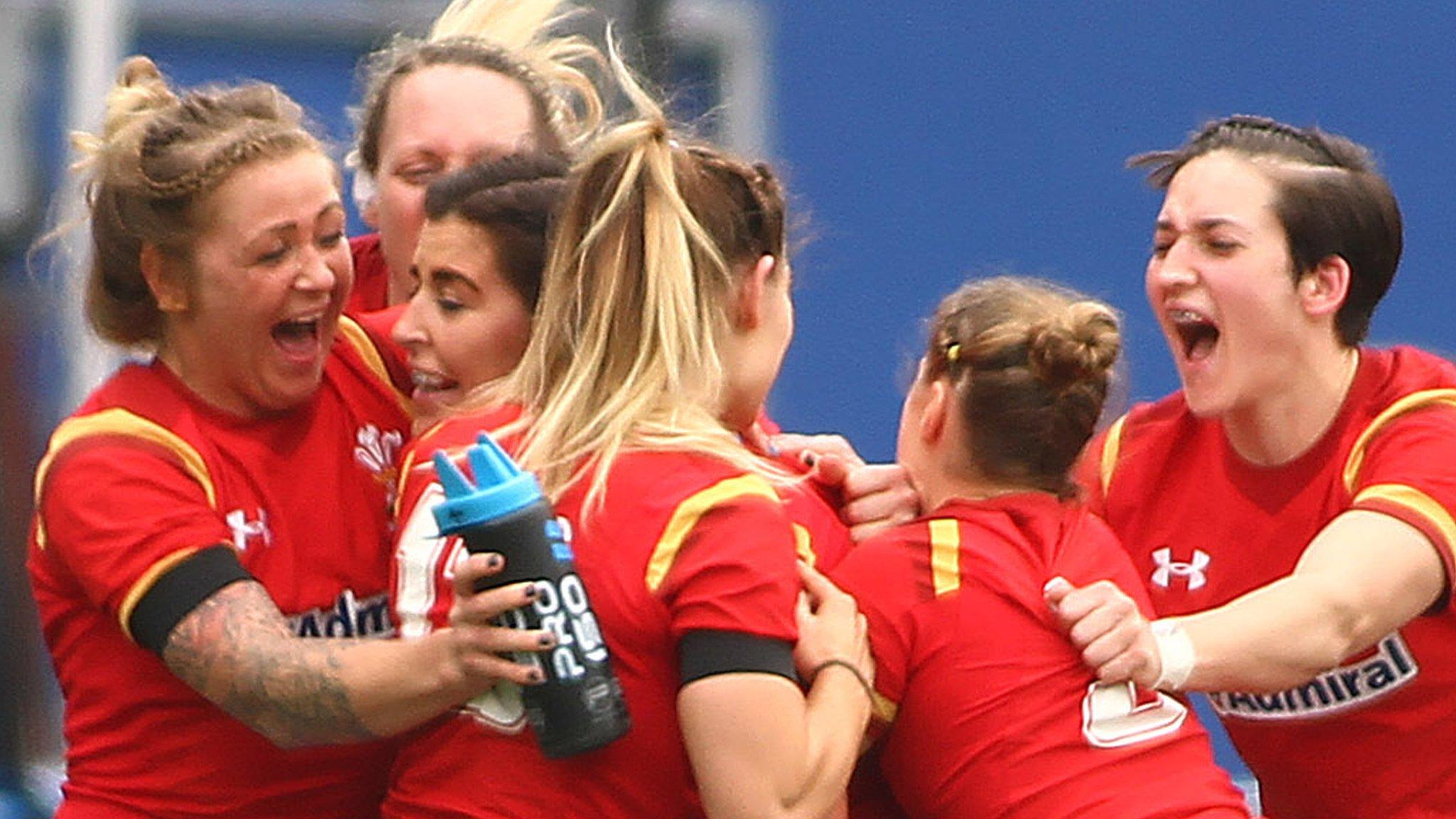 Wales women celebrate