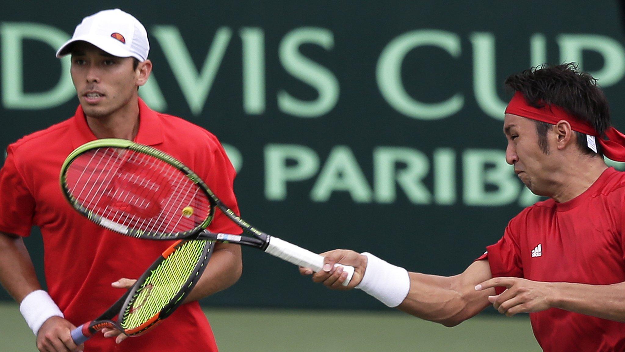 Japan in action at the Davis Cup