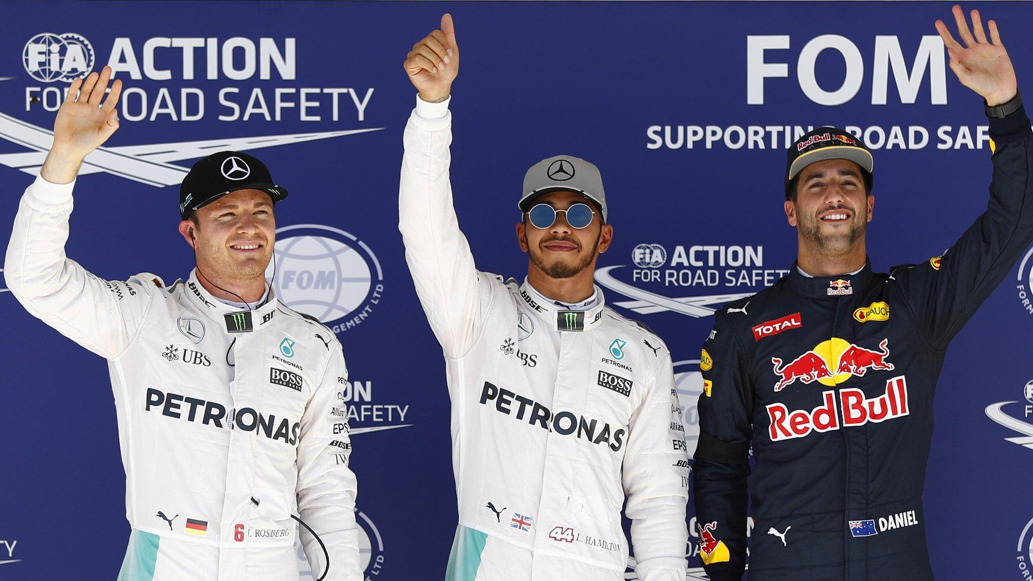 Hamilton, Rosberg and Ricciardi