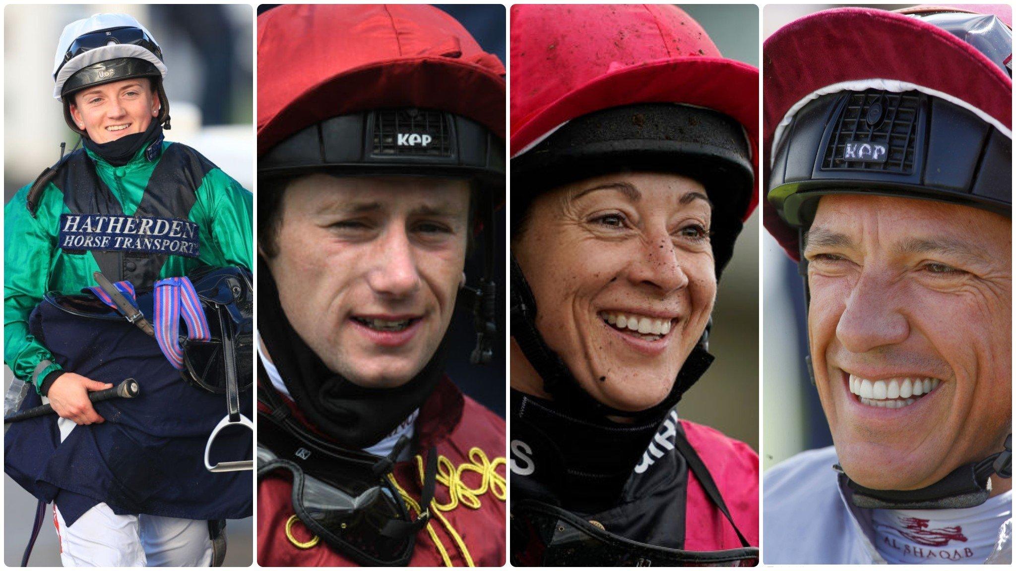 Jockeys Hollie Doyle, Oisin Murphy, Hayley Turner and Frankie Dettori