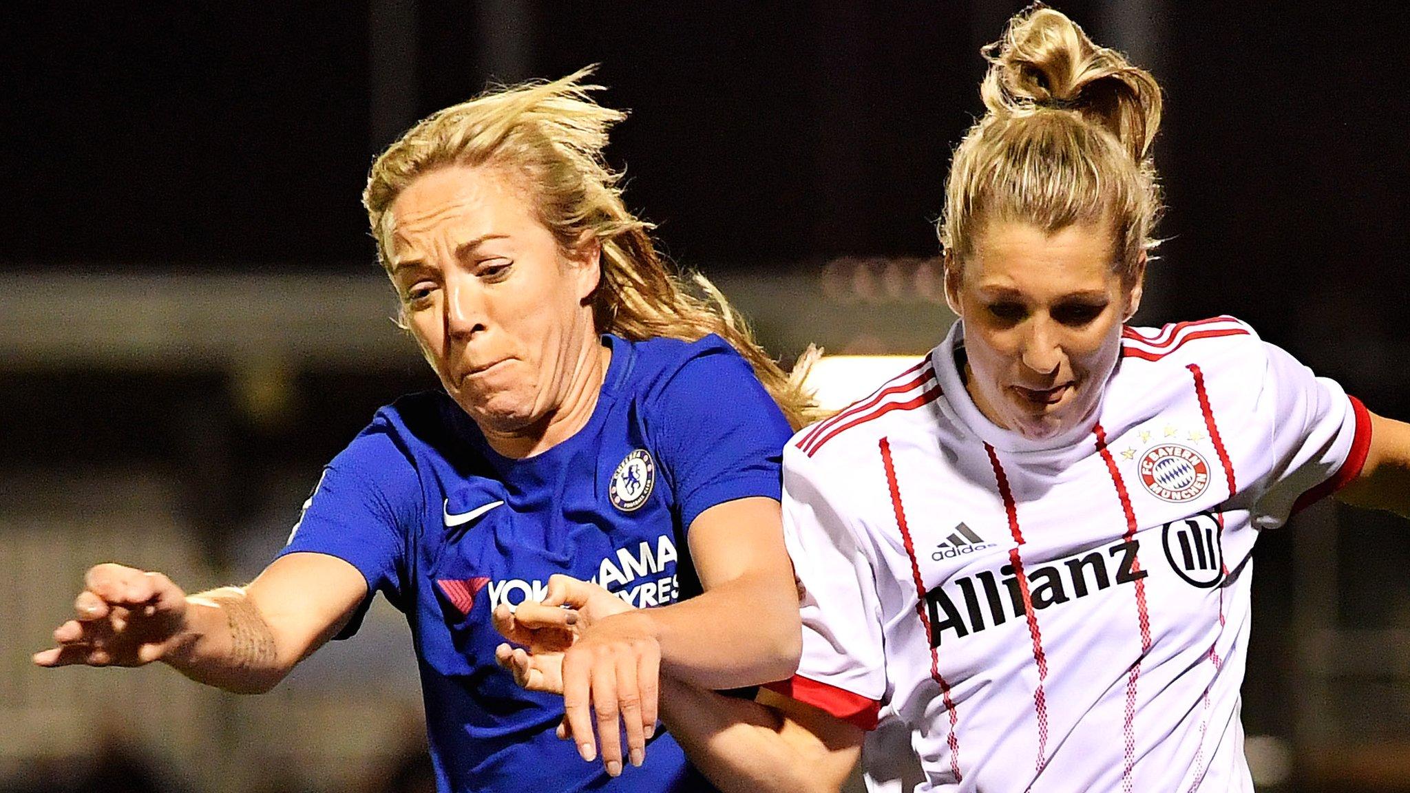 Chelsea's Gemma Davison and Bayern Munich's Verena Faisst