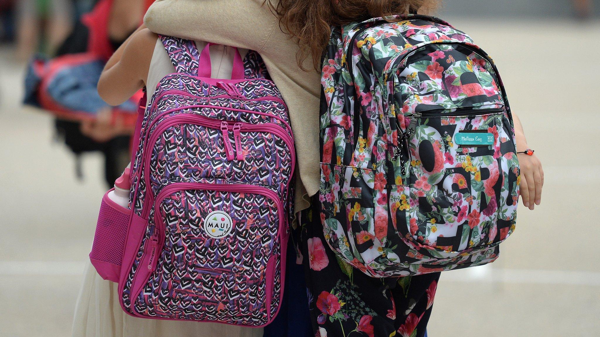 Children carrying school bags