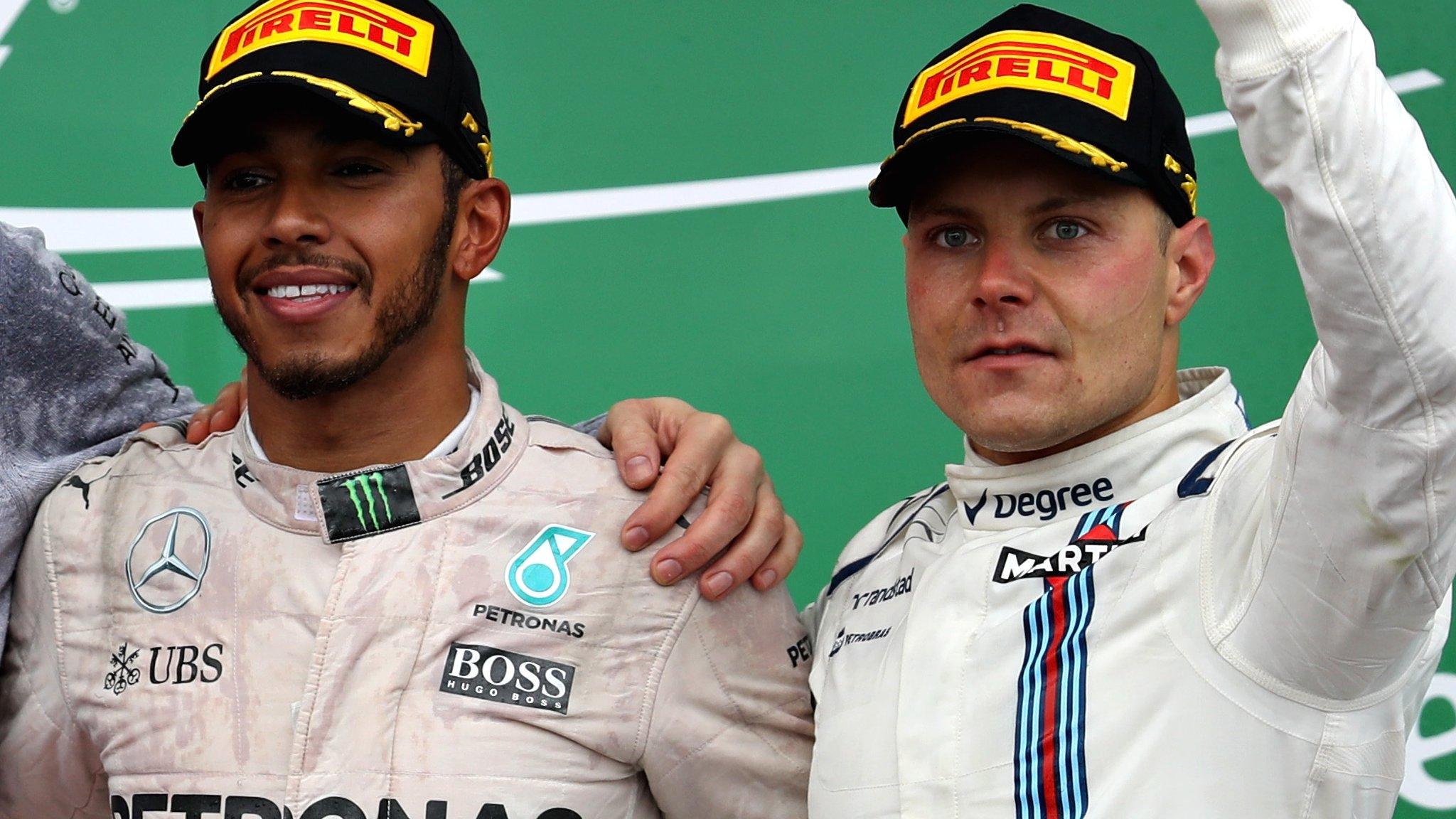 Nico Rosberg with Valterri Bottas