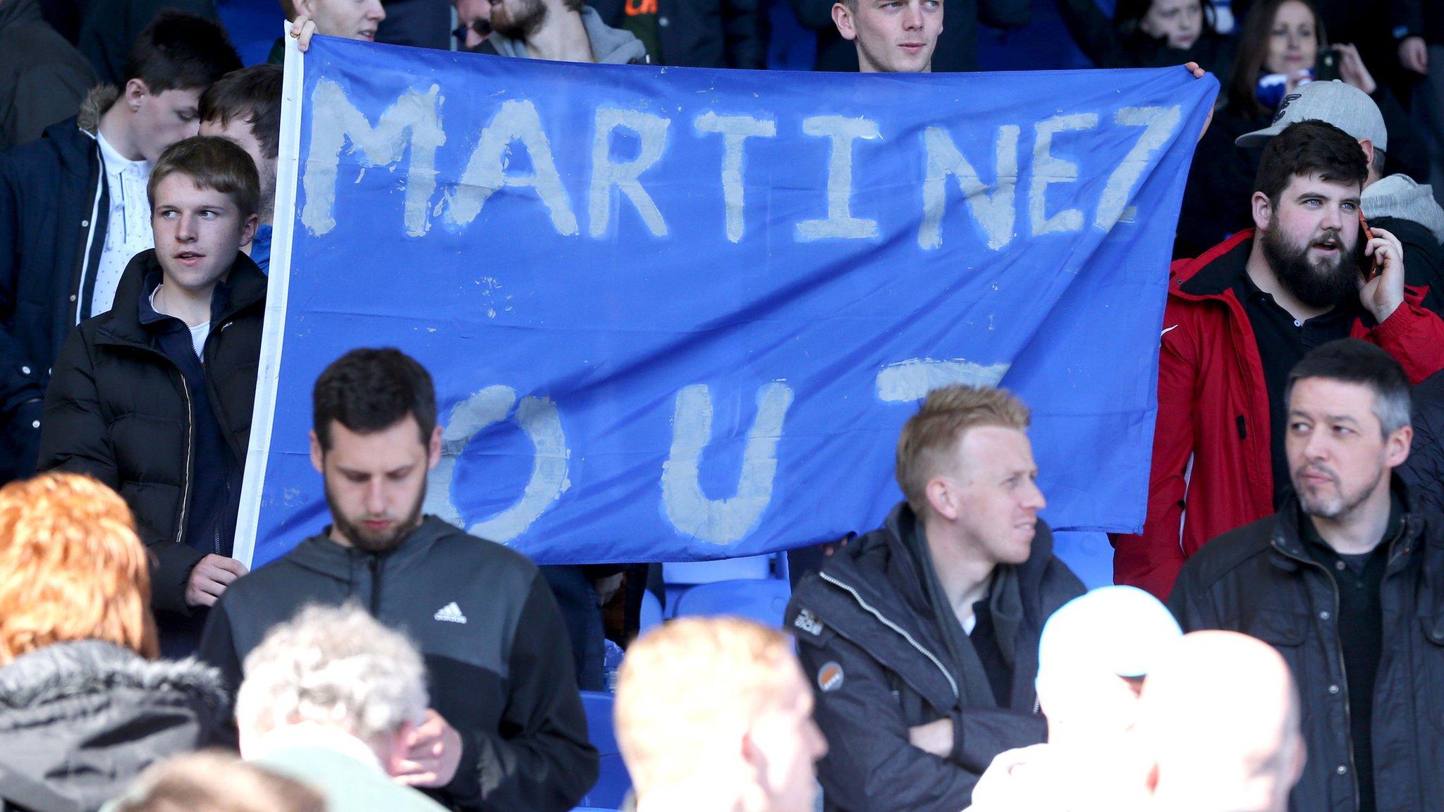 Everton fans banner protest