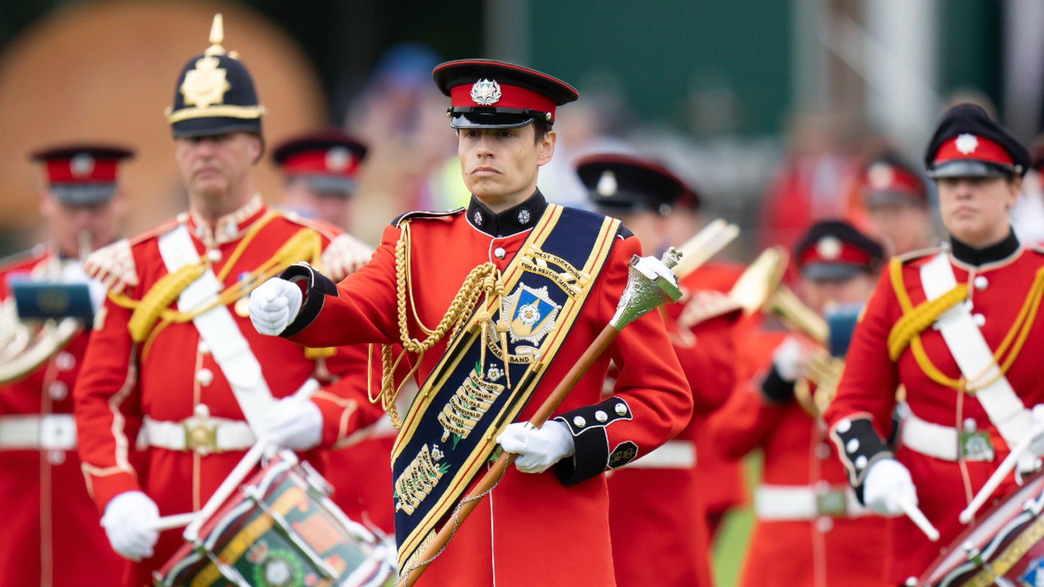 The West Yorkshire Fire and Rescue Service Band perform at Chatsworth House