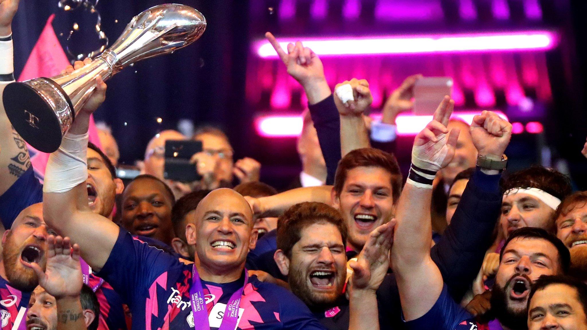 Stade Francais celebrate at Murrayfield