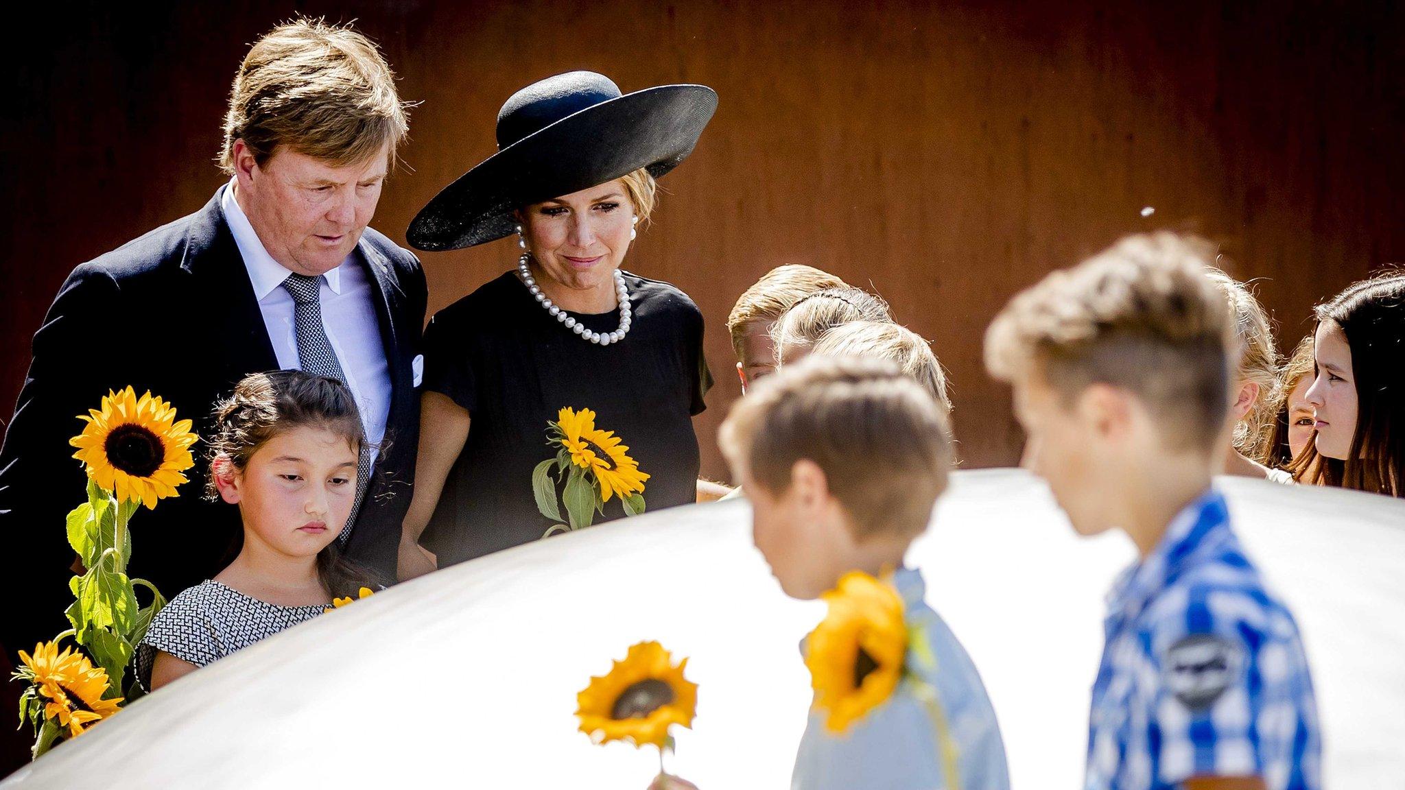 King Willem-Alexander and Queen Maxima attend a memorial for MH17 victims on 17 July