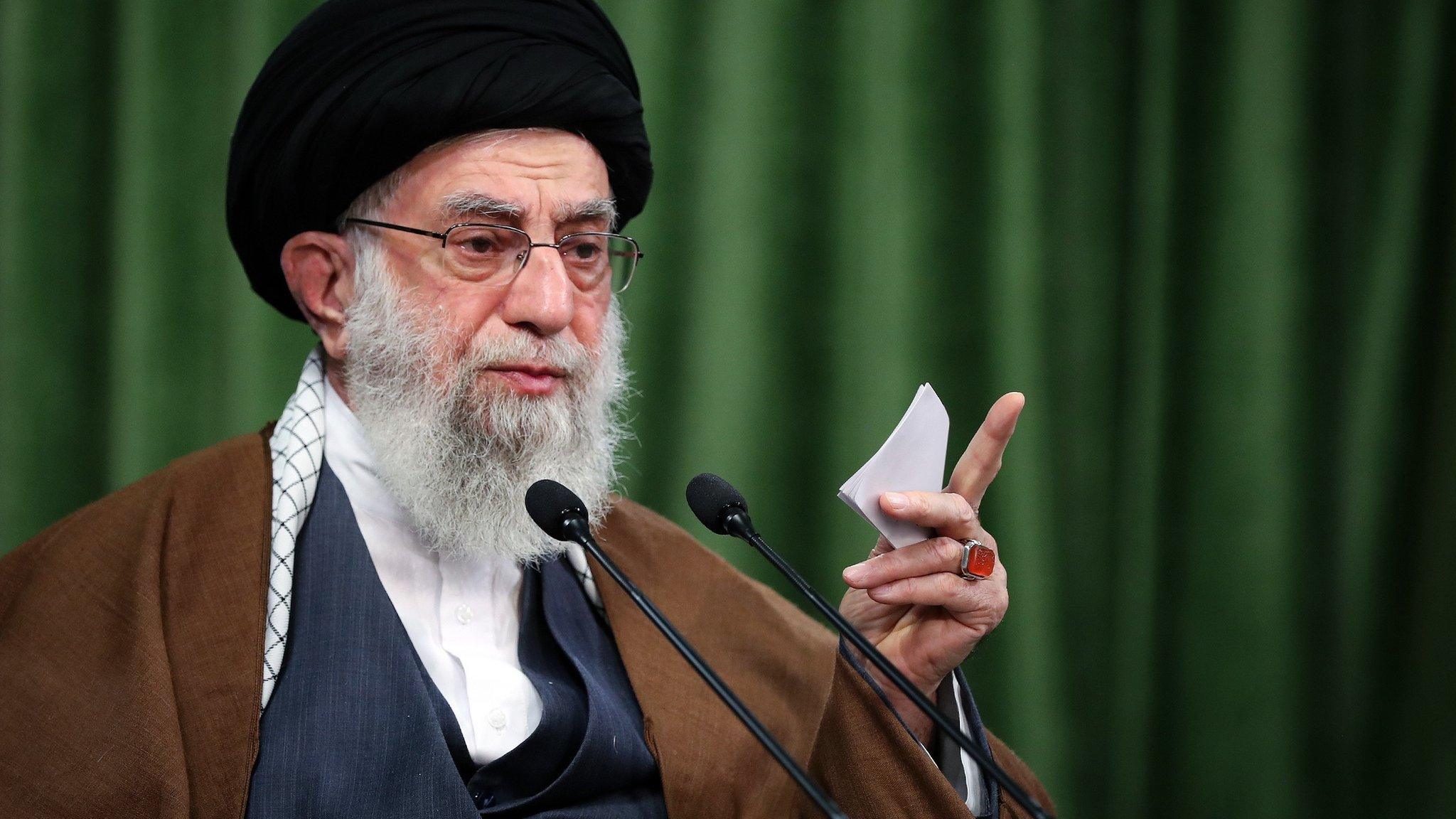 Ayatollah Ali Khamenei gives a speech in Tehran, Iran (3 November 2020)