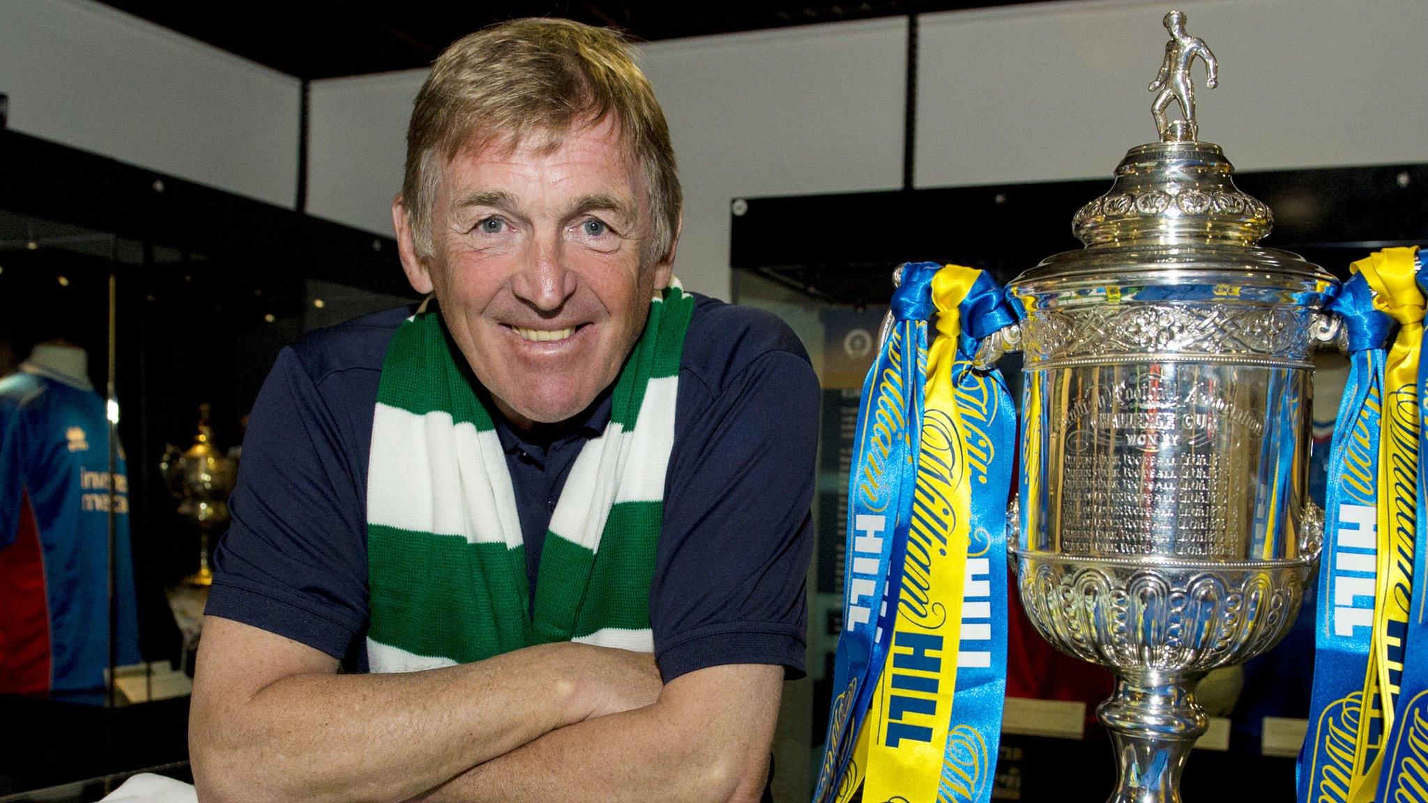 Kenny Dalglish poses with the Scottish Cup