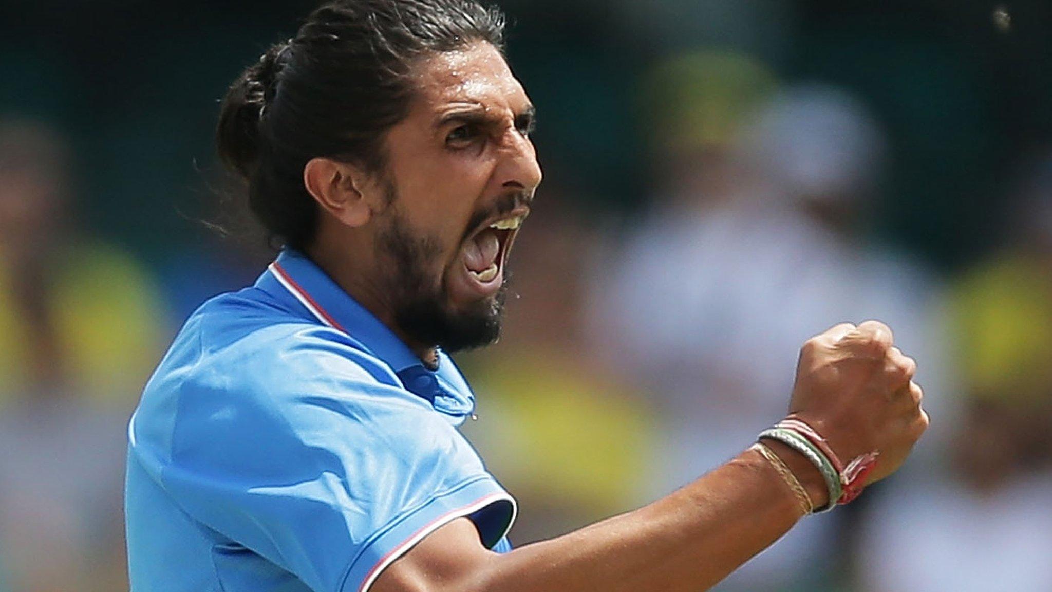 Ishant Sharma celebrates taking a wicket for India during a one-day international match