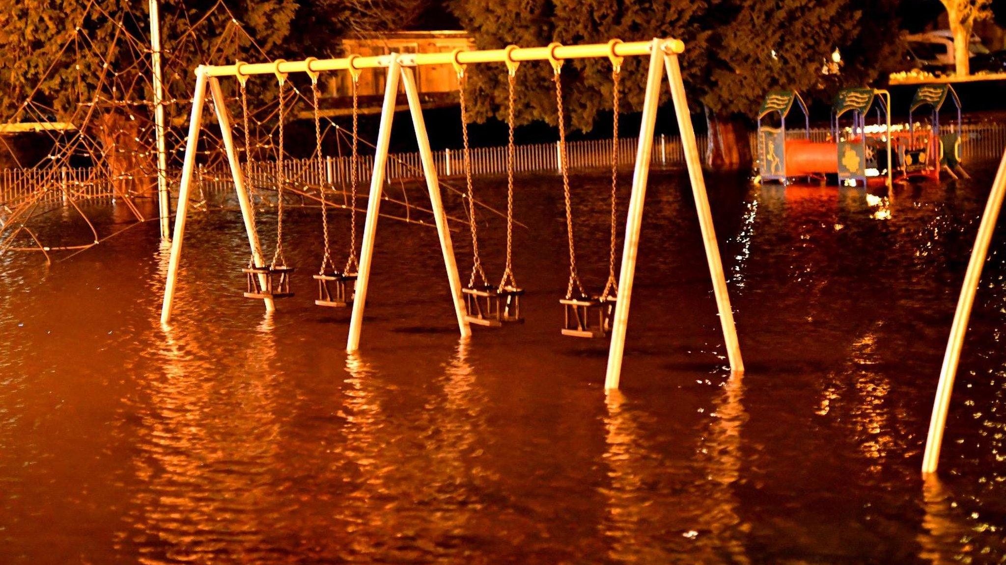 Flooded playground