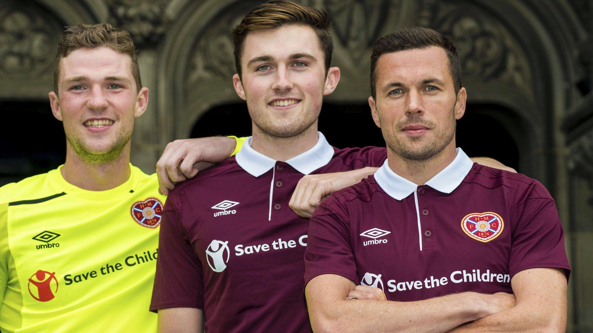 Hearts players model the club's new kit