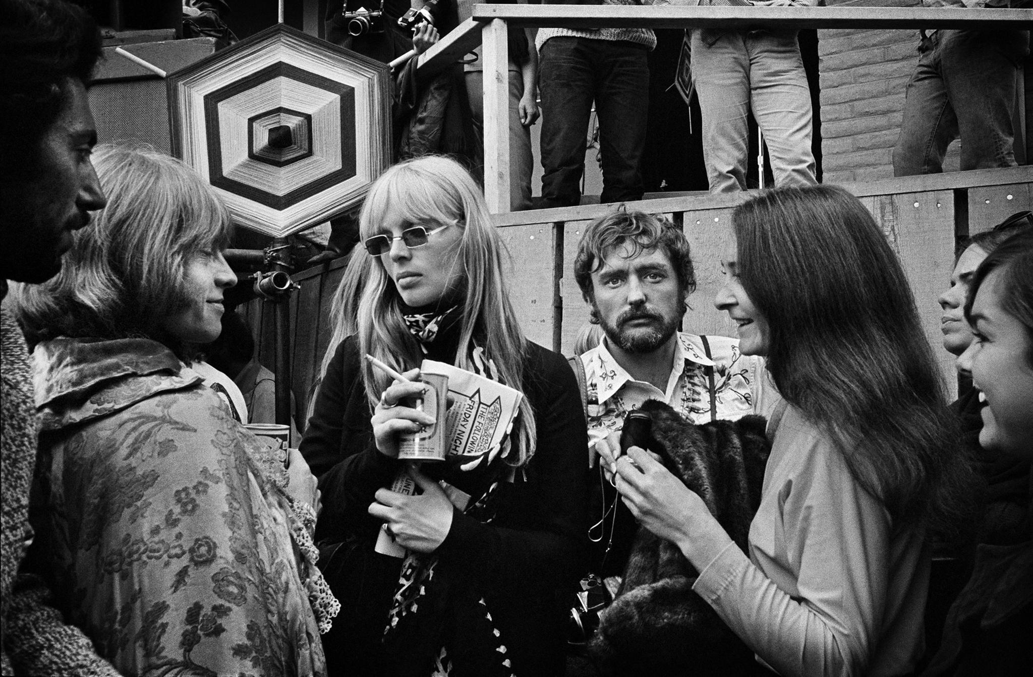 Brian Jones, Nico, Dennis Hopper and Judy Collins backstage at Monterey Pop Festival, Monterey, California, 1967