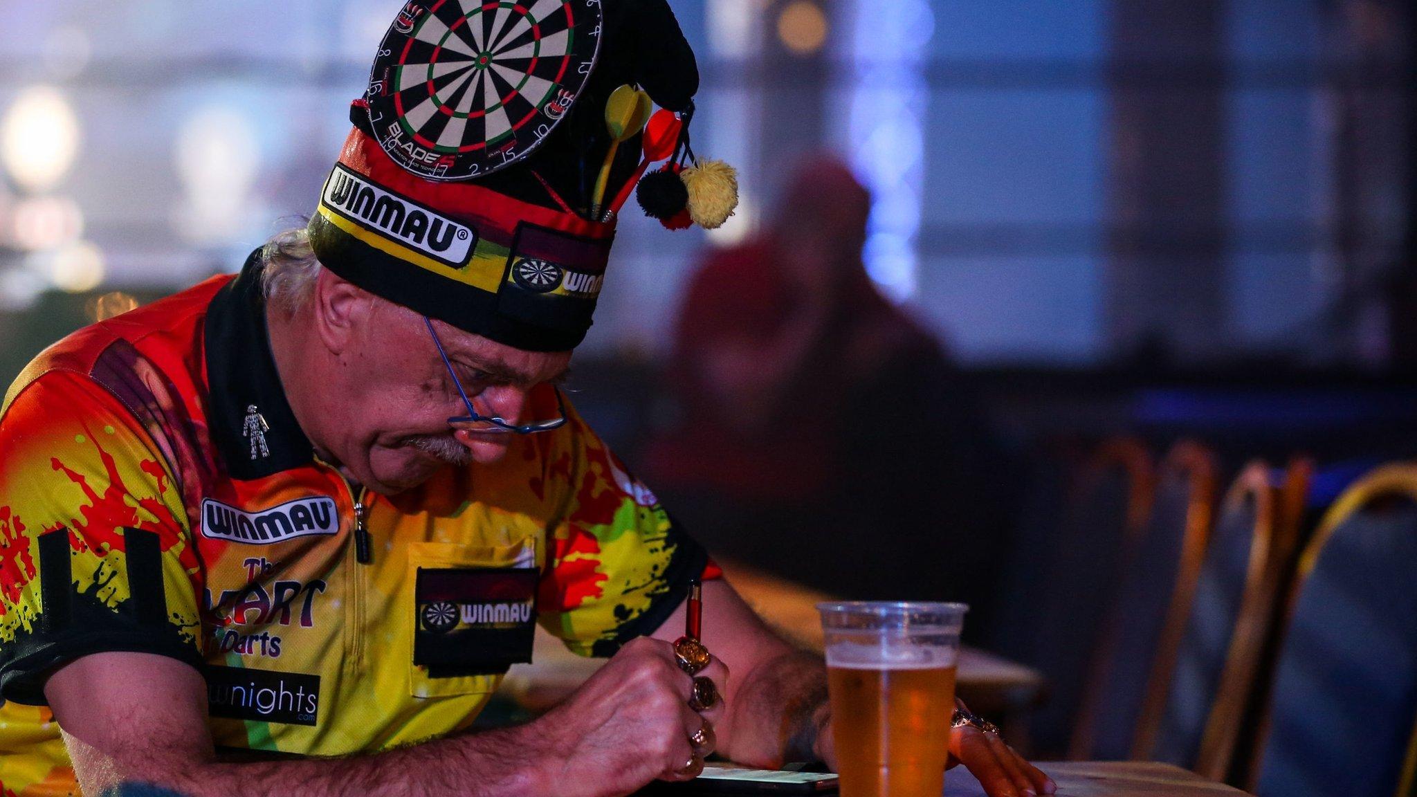 A fan at the BDO world darts tournament