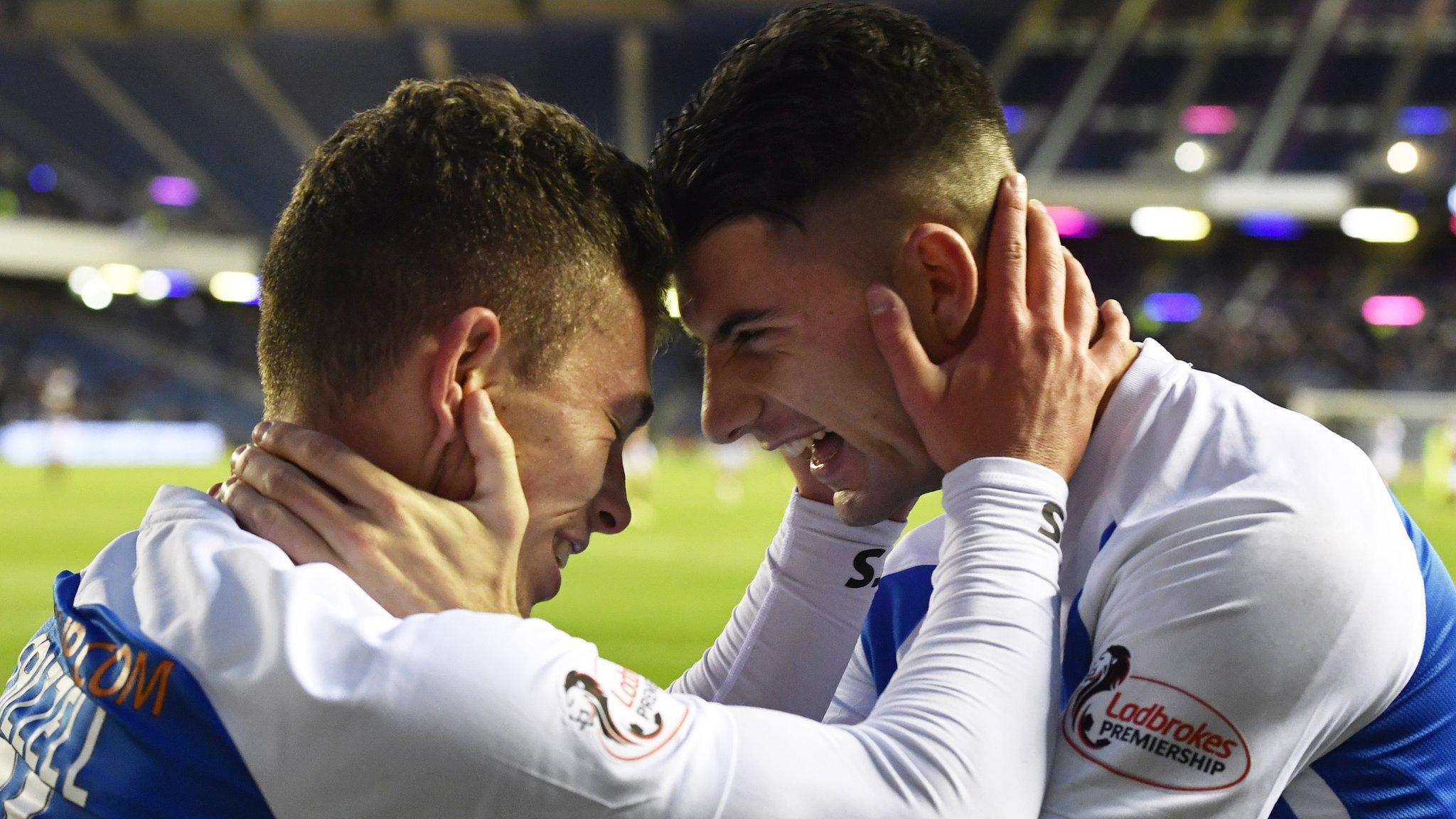 Kilmarnock's Adam Frizzell and Jordan Jones celebrate