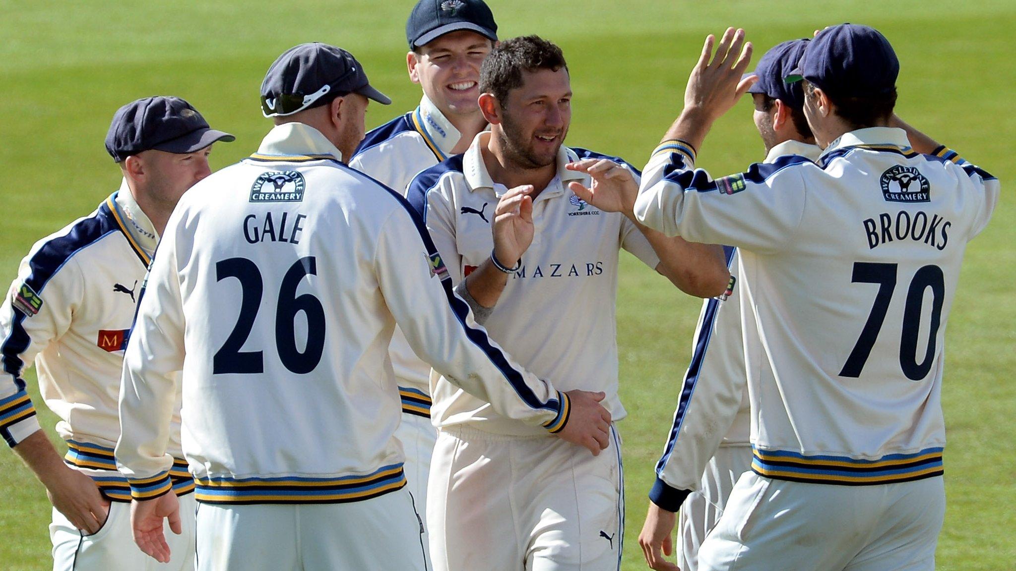 Tim Bresnan takes a wicket for Yorkshire