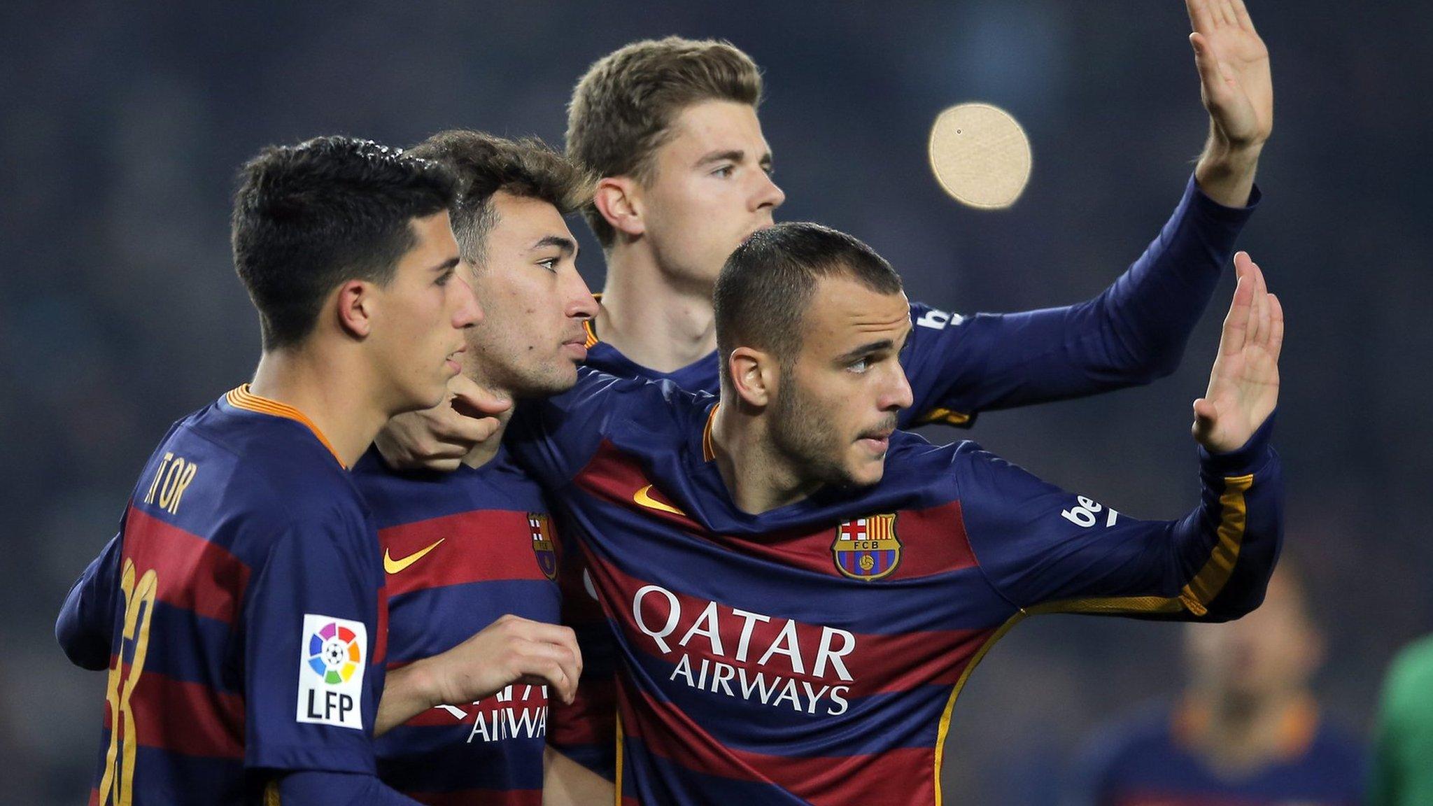 Barcelona players celebrate