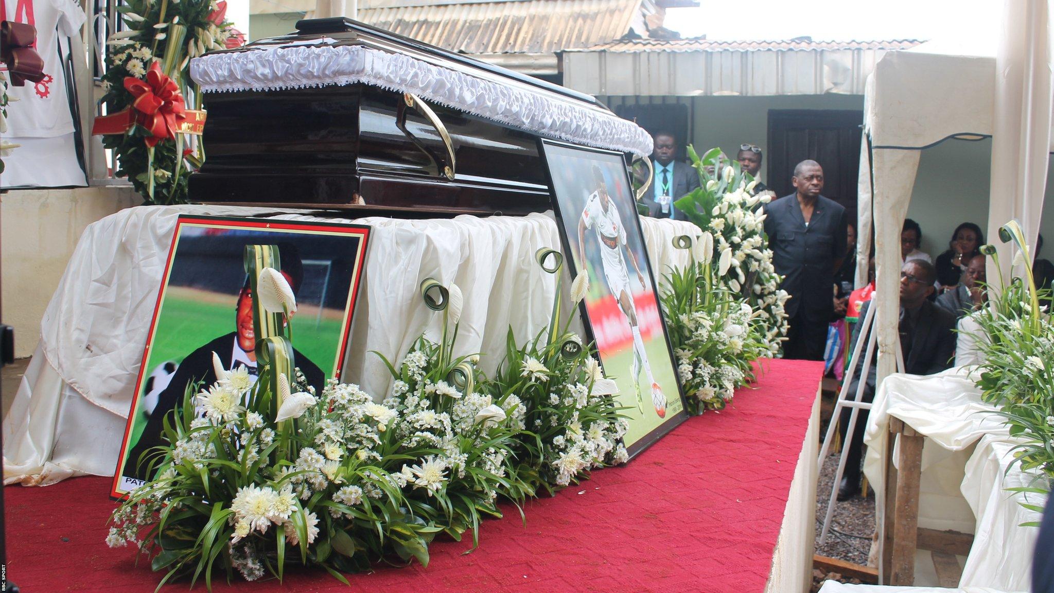 Mourners attend Patrick Ekeng's funeral in Yaounde