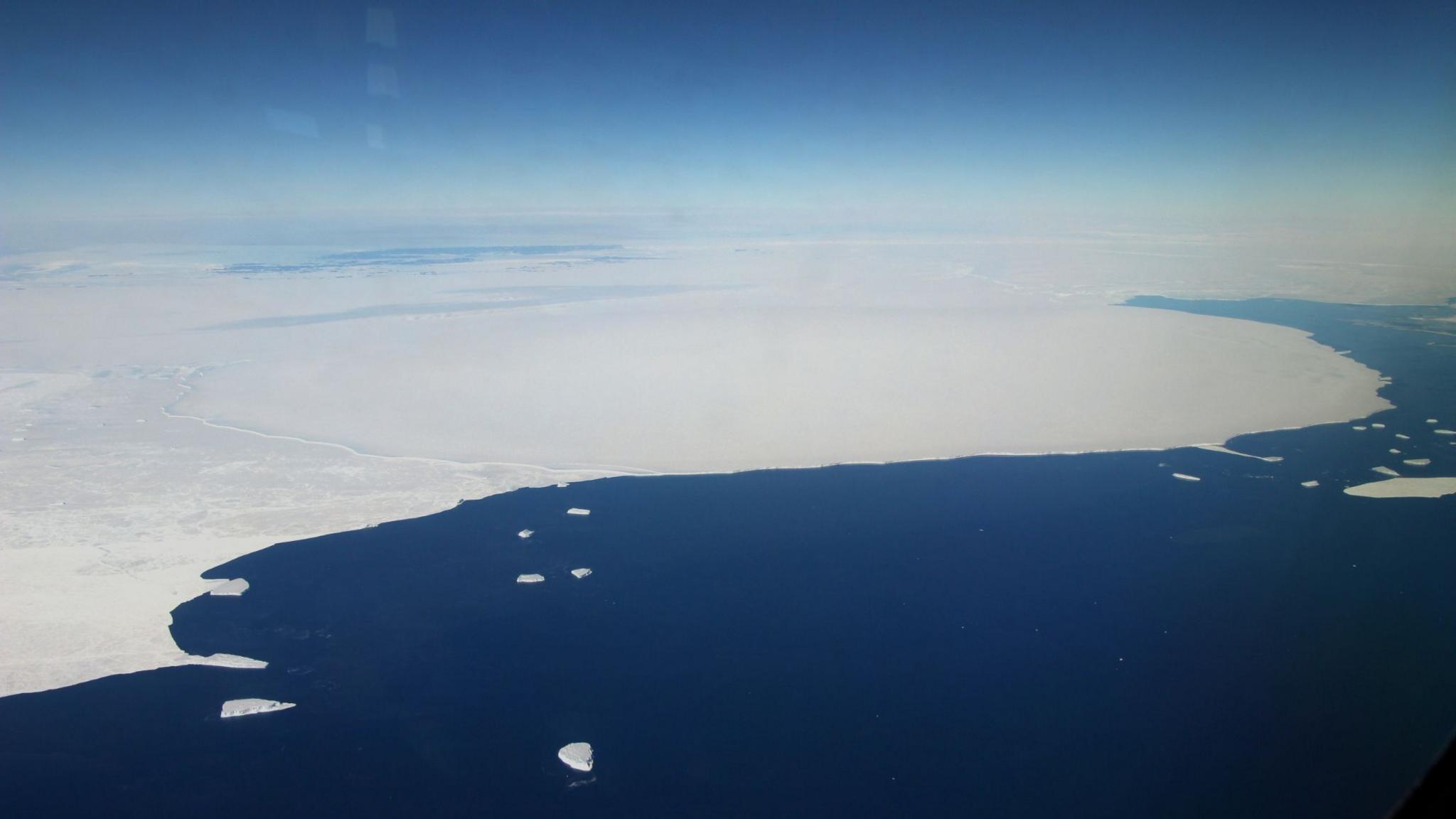 Denman has an enormous "ice tongue" that floats on the ocean