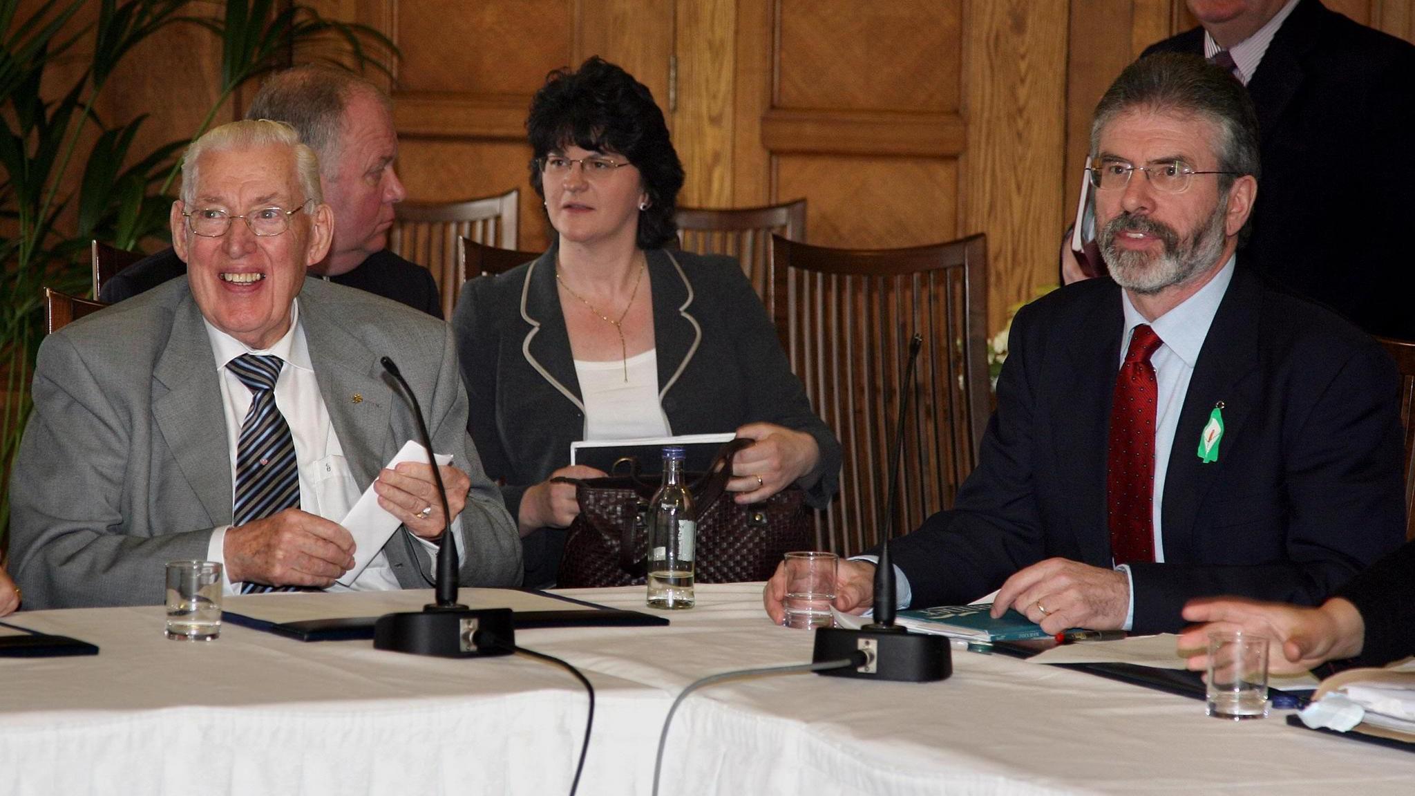 Ian Paisley, Arlene Foster and Gerry Adams at 2007 talks 